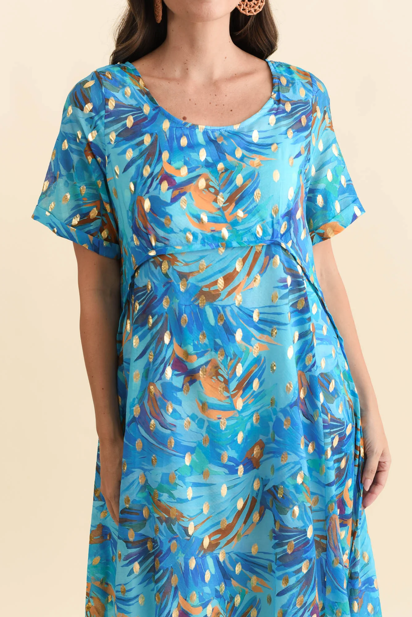 Darling Aqua Burst Foil Crescent Dress - Image 5