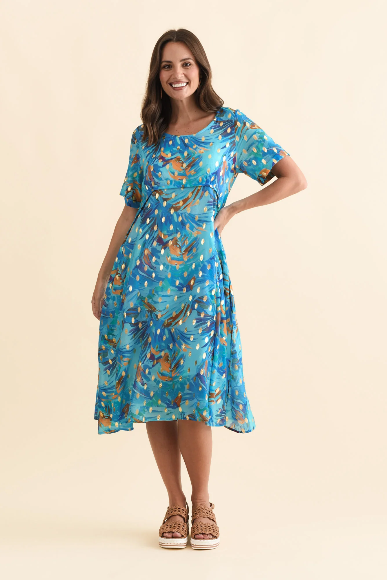 Darling Aqua Burst Foil Crescent Dress - Image 6