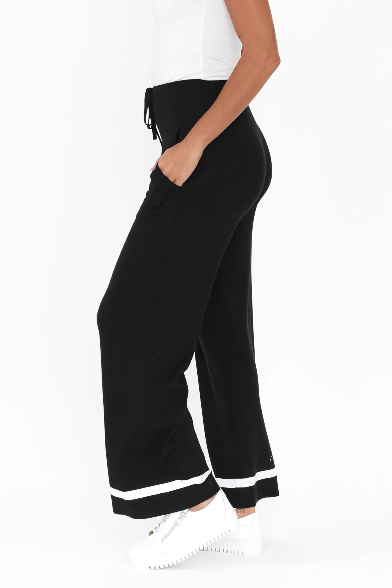 Delphine Black Knit Pants - Image 4