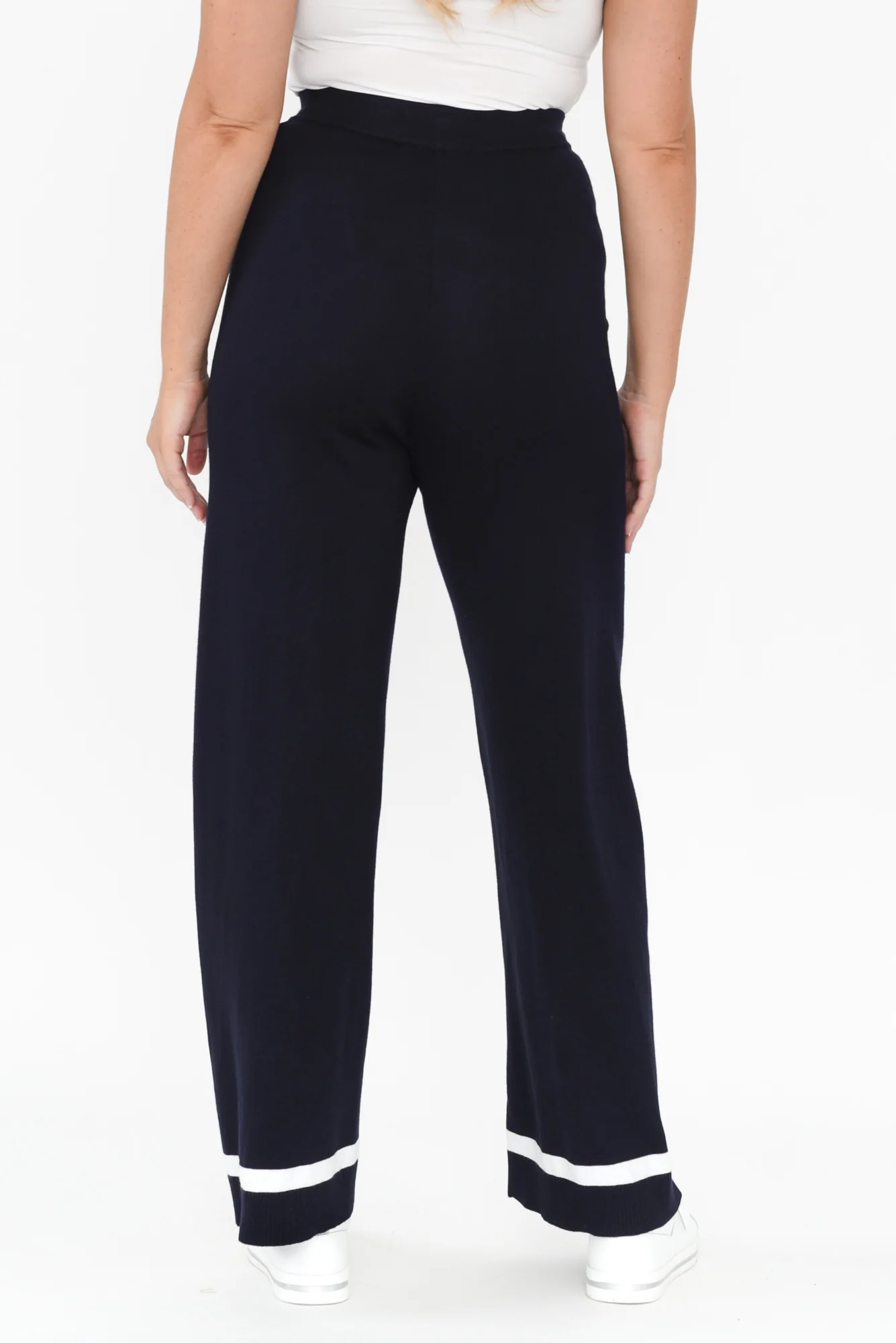 Delphine Navy Knit Pants - Image 4