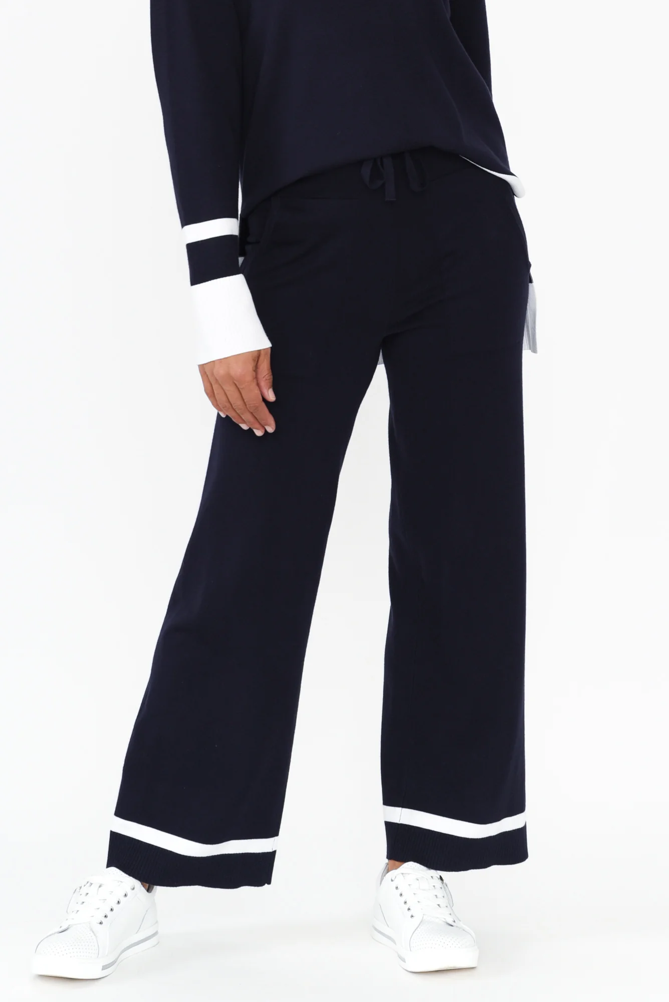 Delphine Navy Knit Pants - Image 5