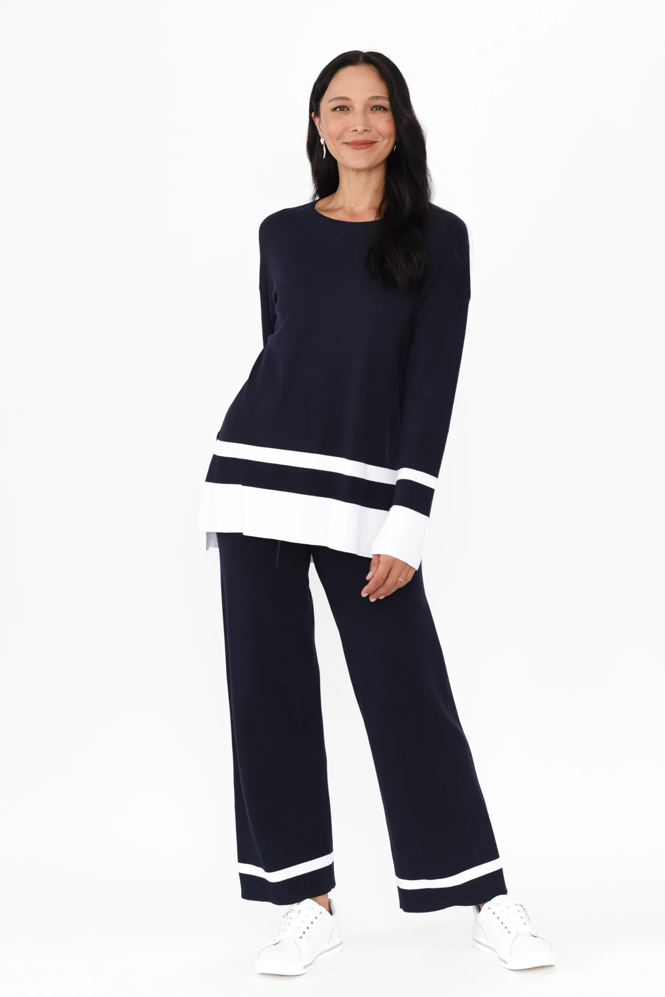 Delphine Navy Knit Pants - Image 6