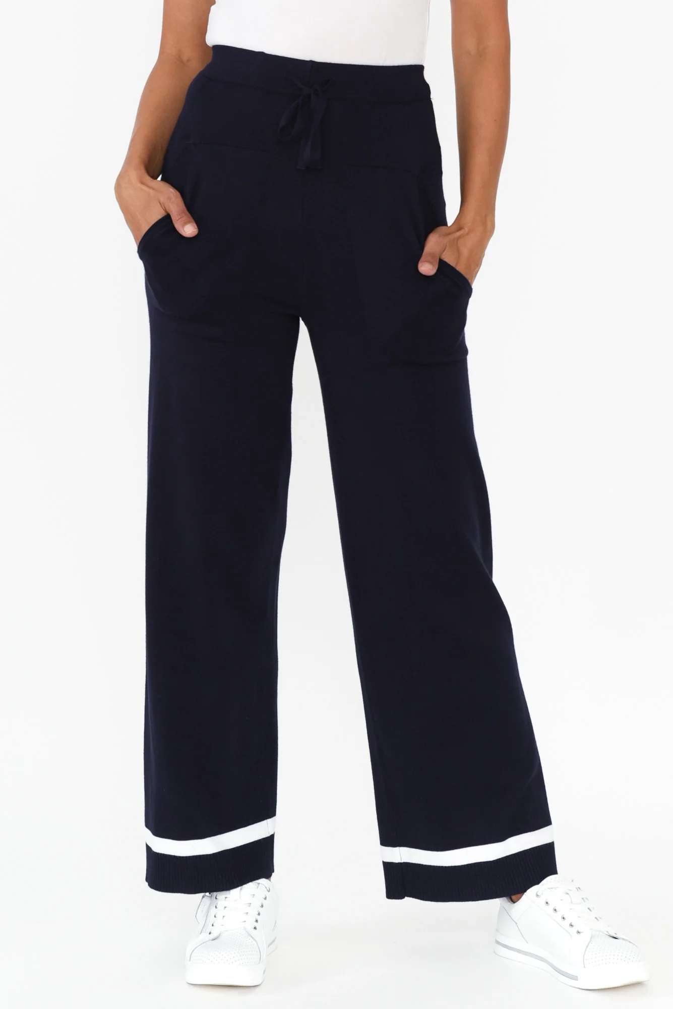 Delphine Navy Knit Pants - Image 7