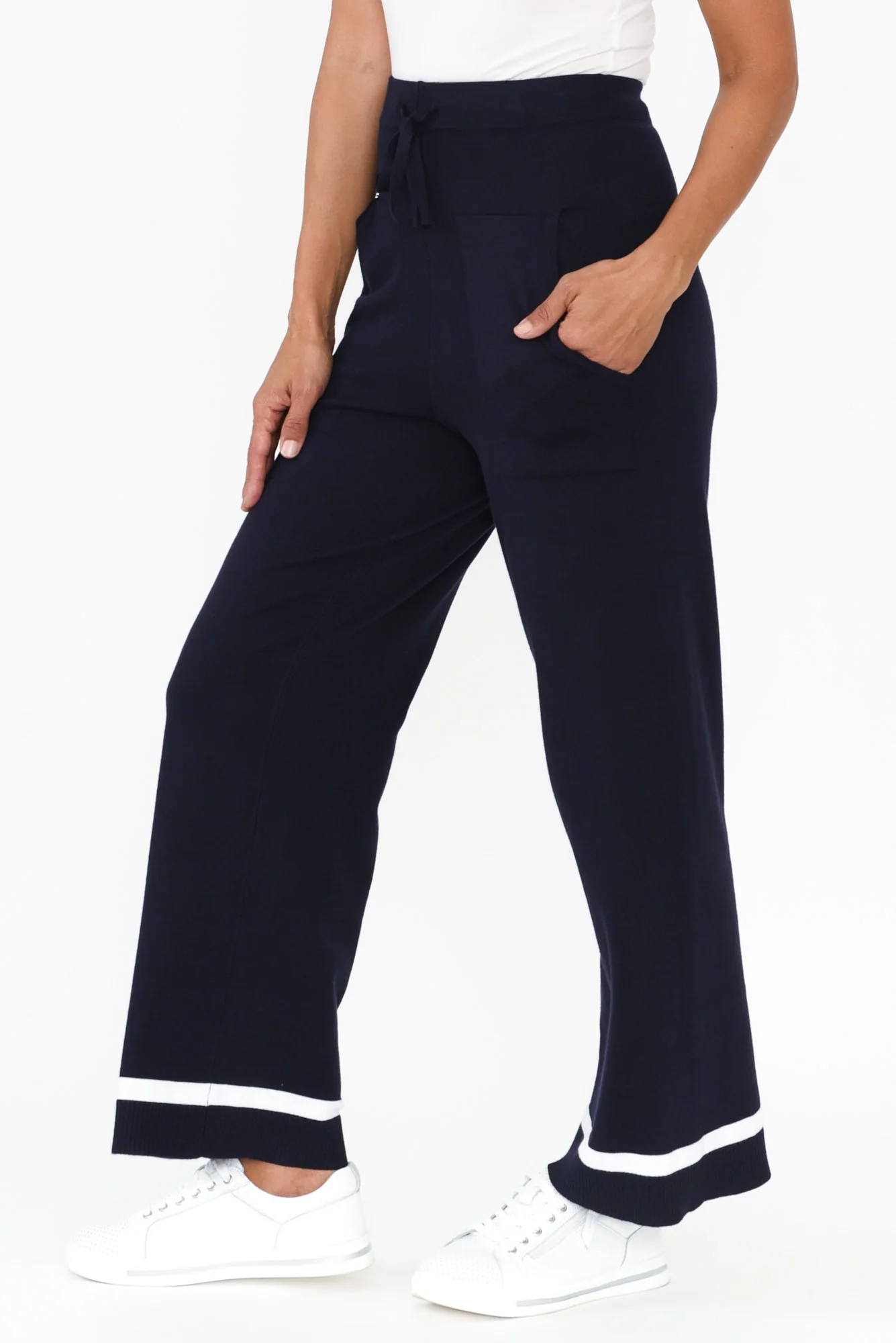 Delphine Navy Knit Pants - Image 8