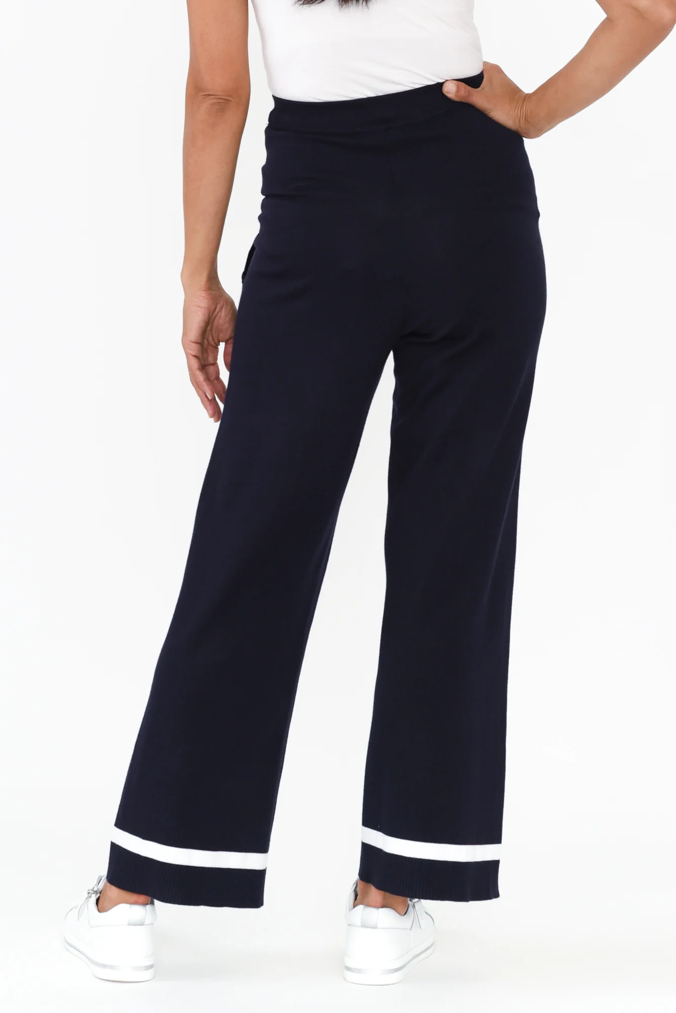 Delphine Navy Knit Pants - Image 9