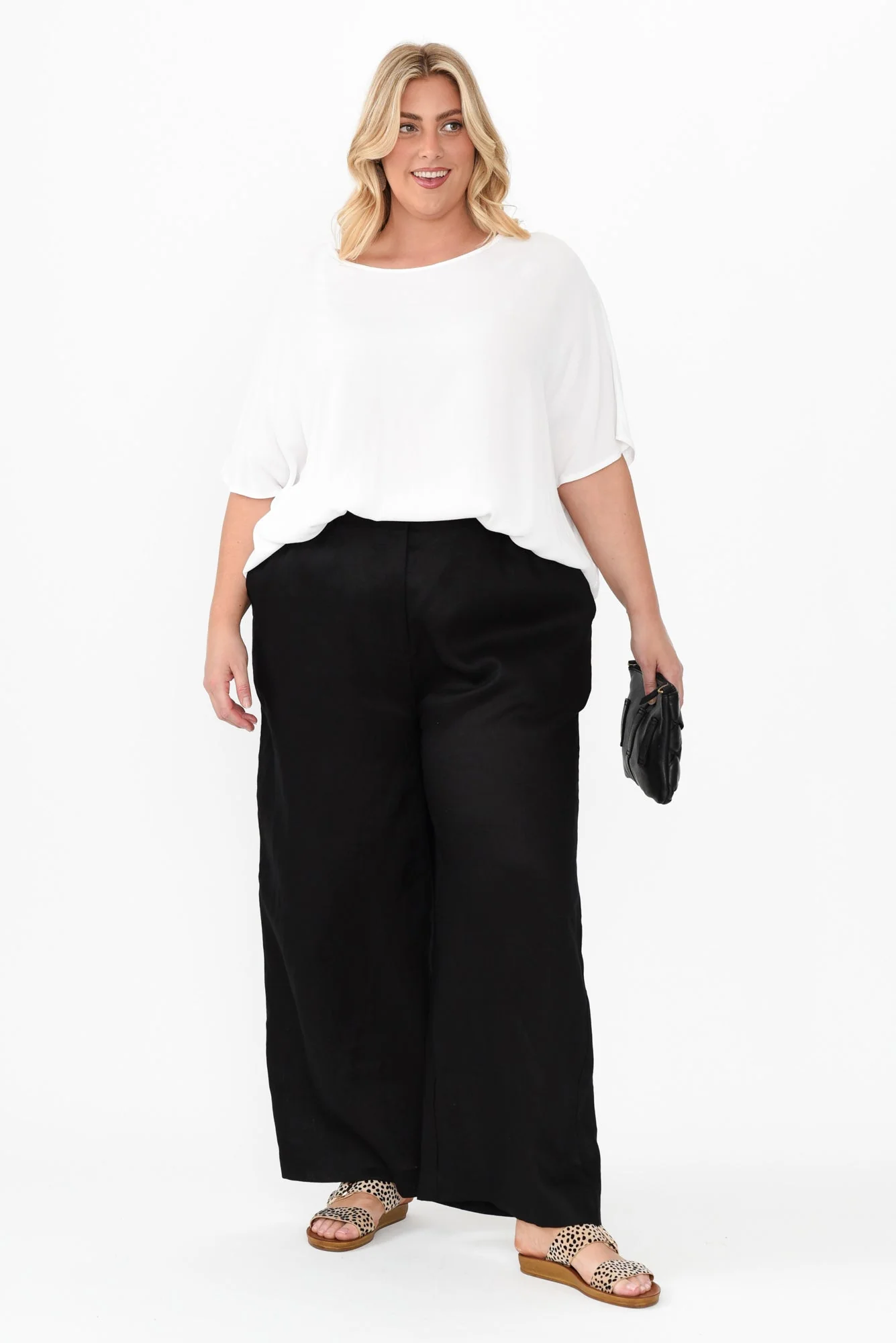 Delsey Black Linen Wide Leg Pants - Image 10