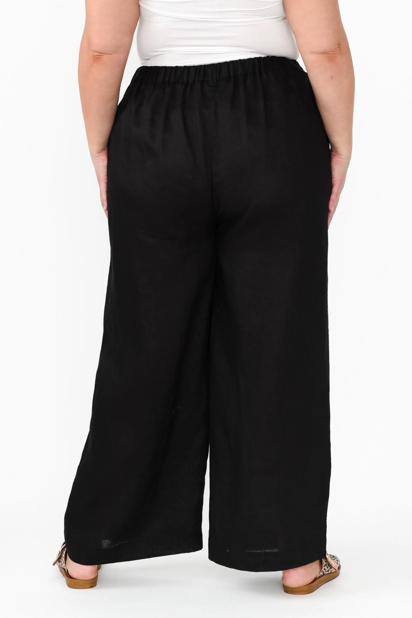 Delsey Black Linen Wide Leg Pants - Image 12