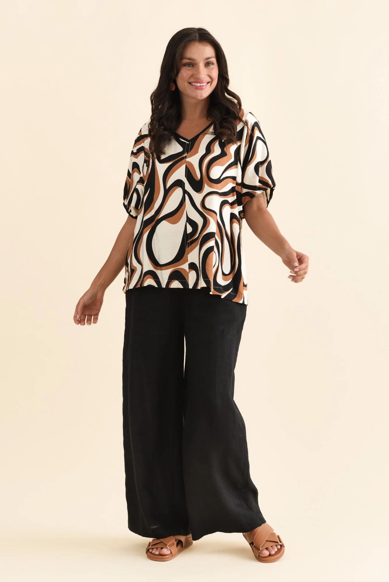 Delsey Black Linen Wide Leg Pants - Image 7