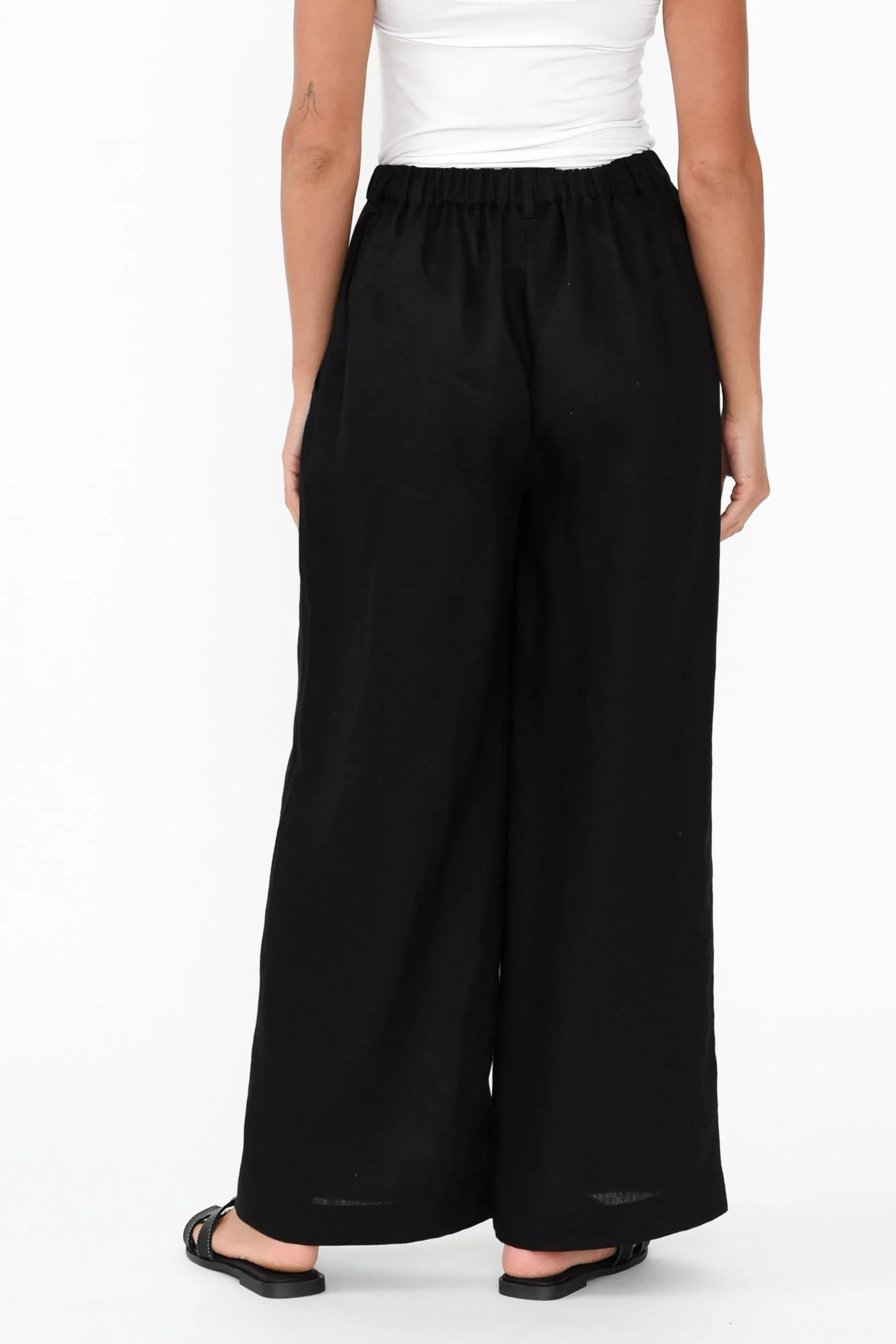 Delsey Black Linen Wide Leg Pants - Image 8