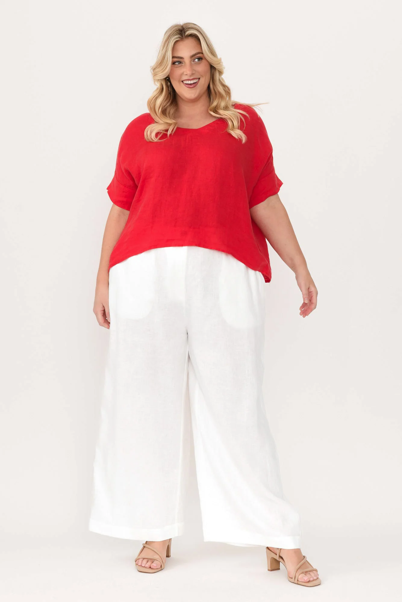 Delsey White Linen Wide Leg Pants - Image 10
