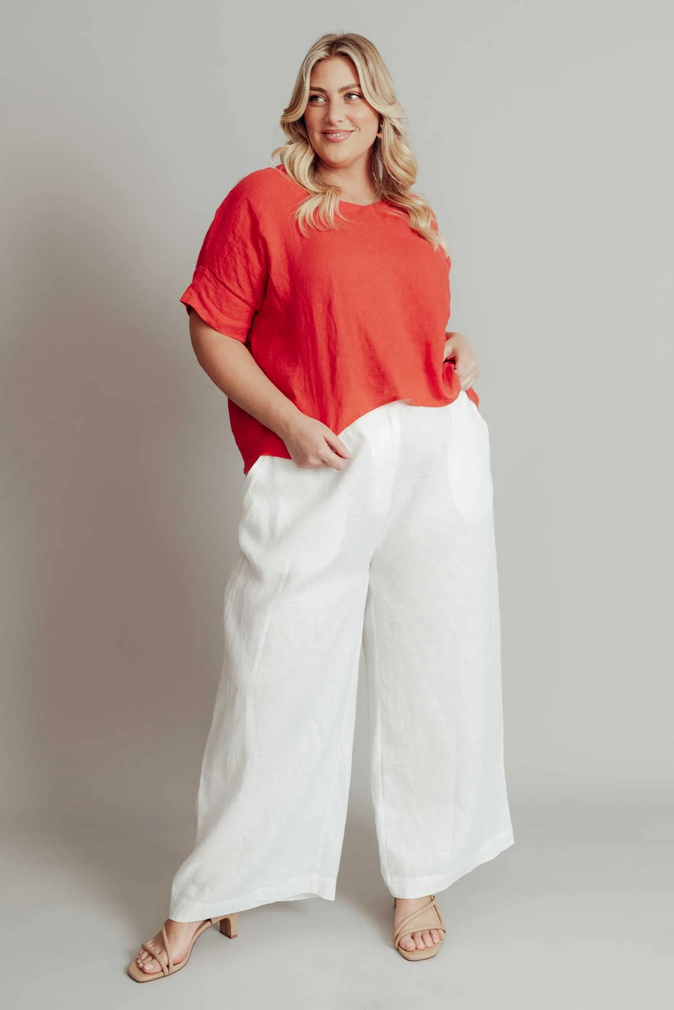 Delsey White Linen Wide Leg Pants - Image 8
