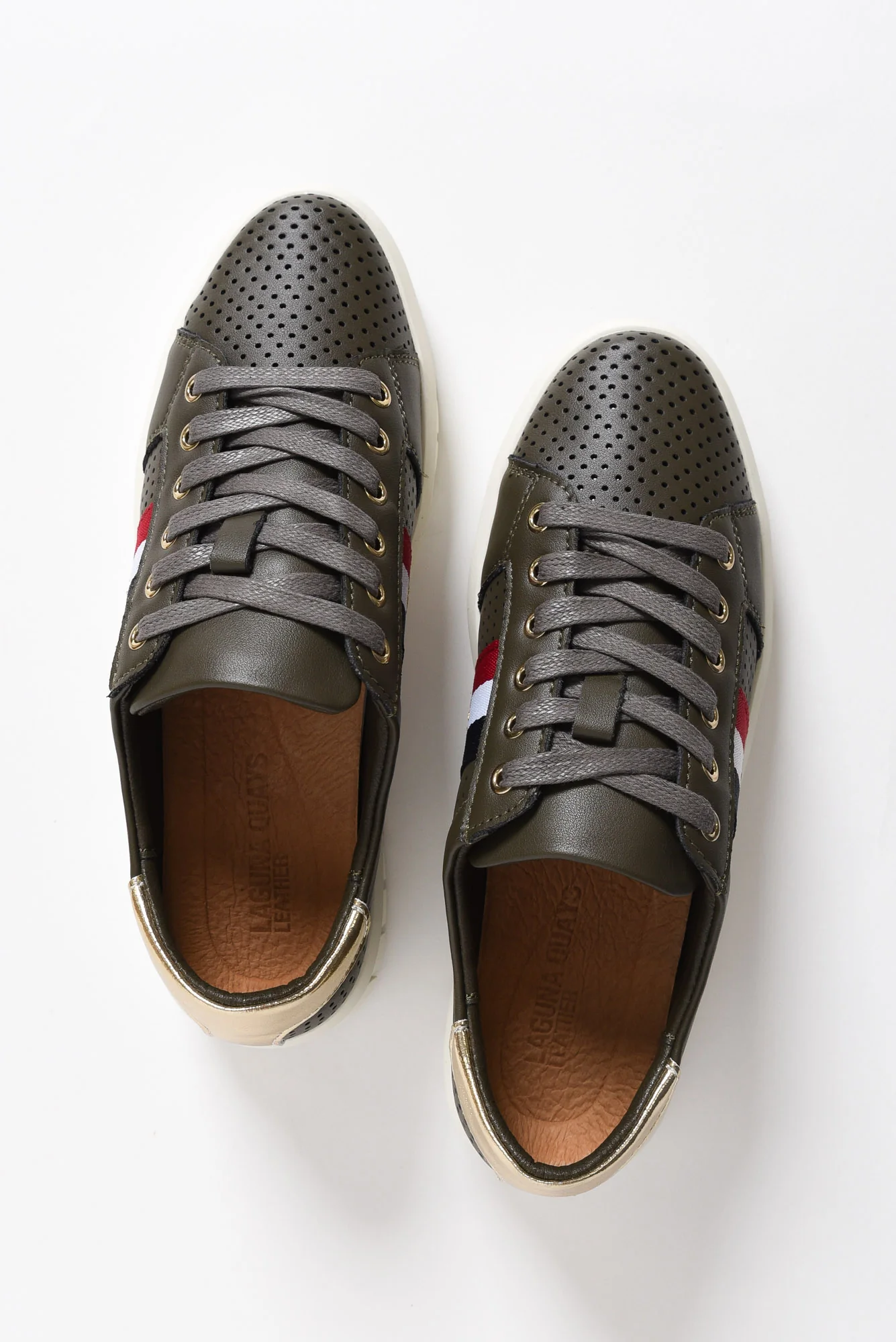 Elope Khaki Bee Leather Sneaker - Image 4