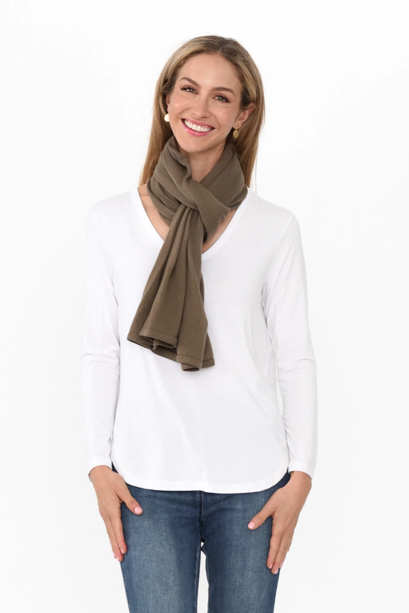Elorie Khaki Cotton Cashmere Poncho - Image 10