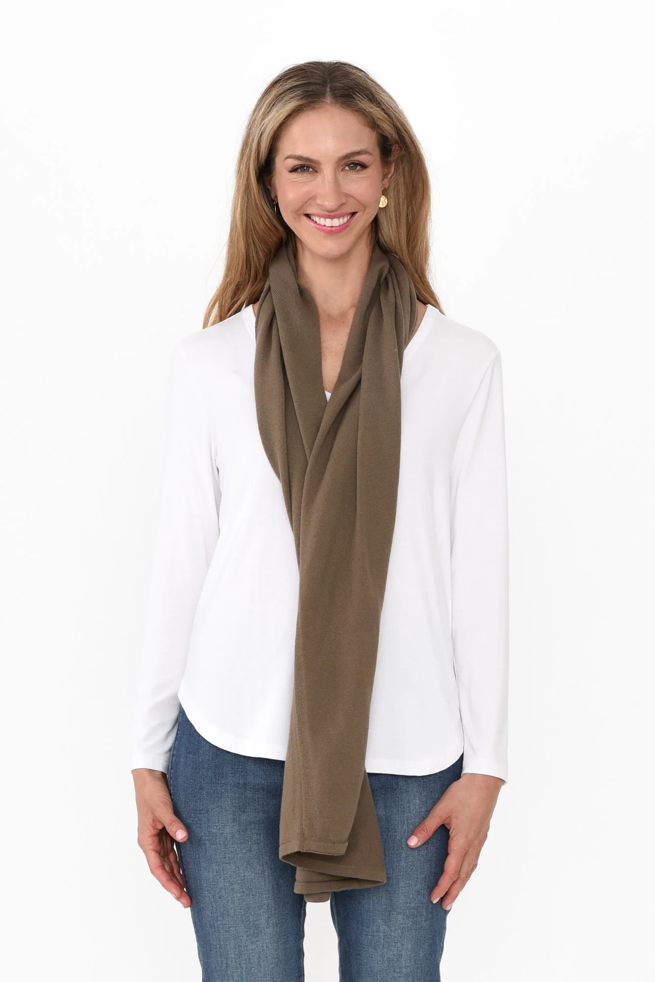 Elorie Khaki Cotton Cashmere Poncho - Image 5