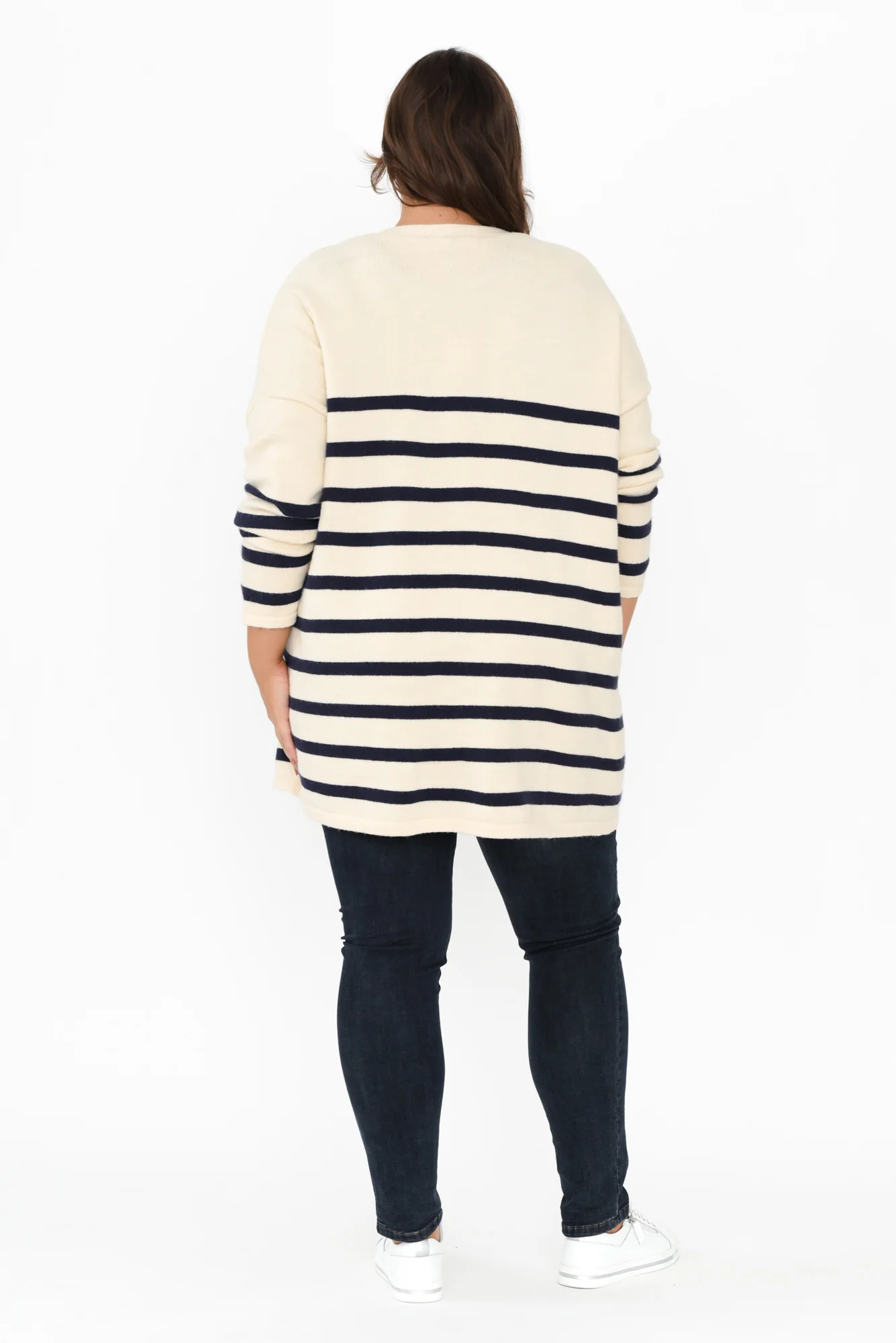 Emy Blue Stripe Knit Cardigan - Image 11