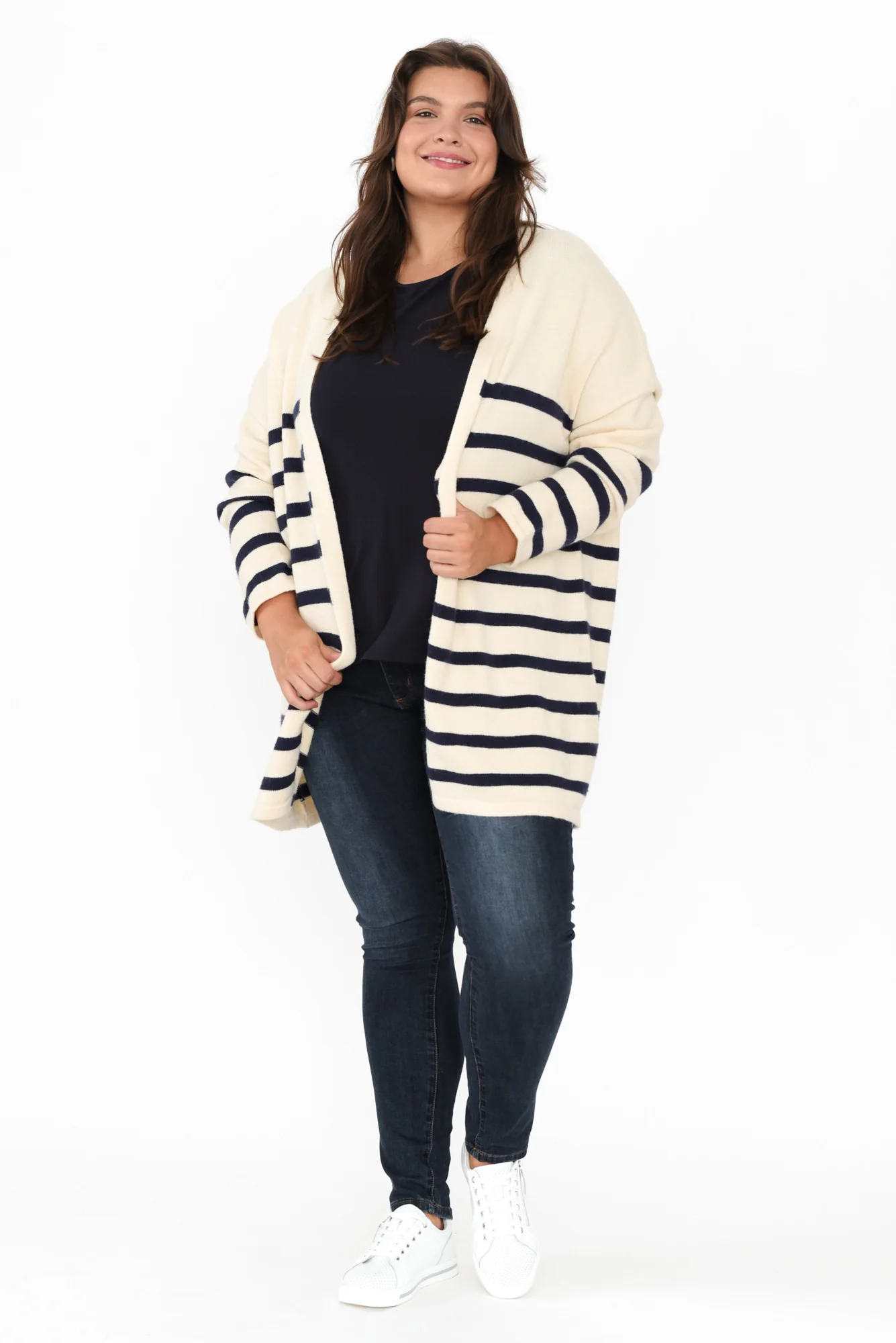 Emy Blue Stripe Knit Cardigan - Image 12