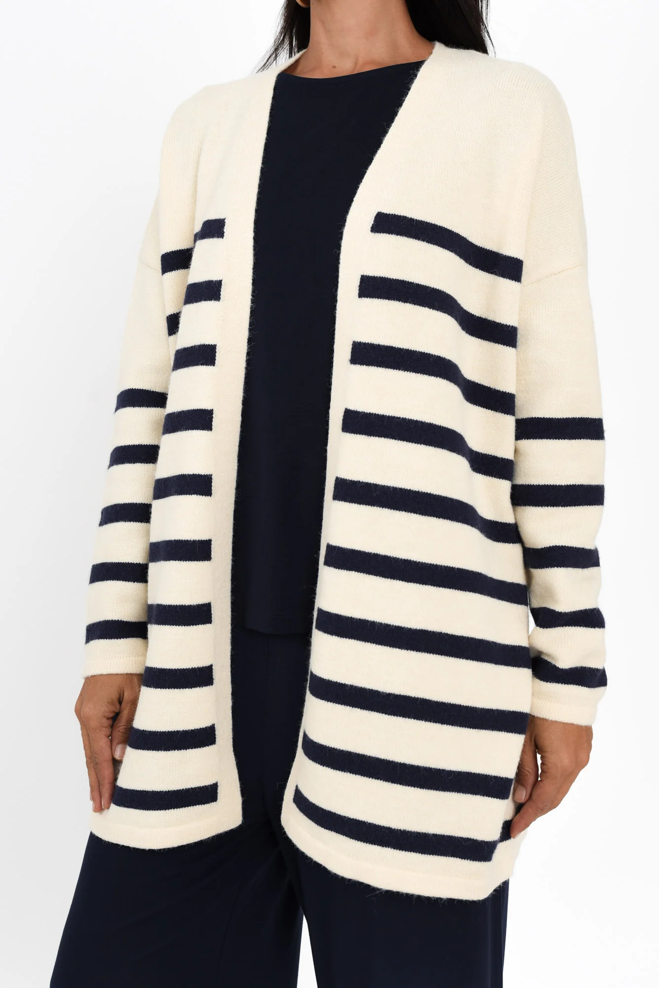 Emy Blue Stripe Knit Cardigan - Image 6
