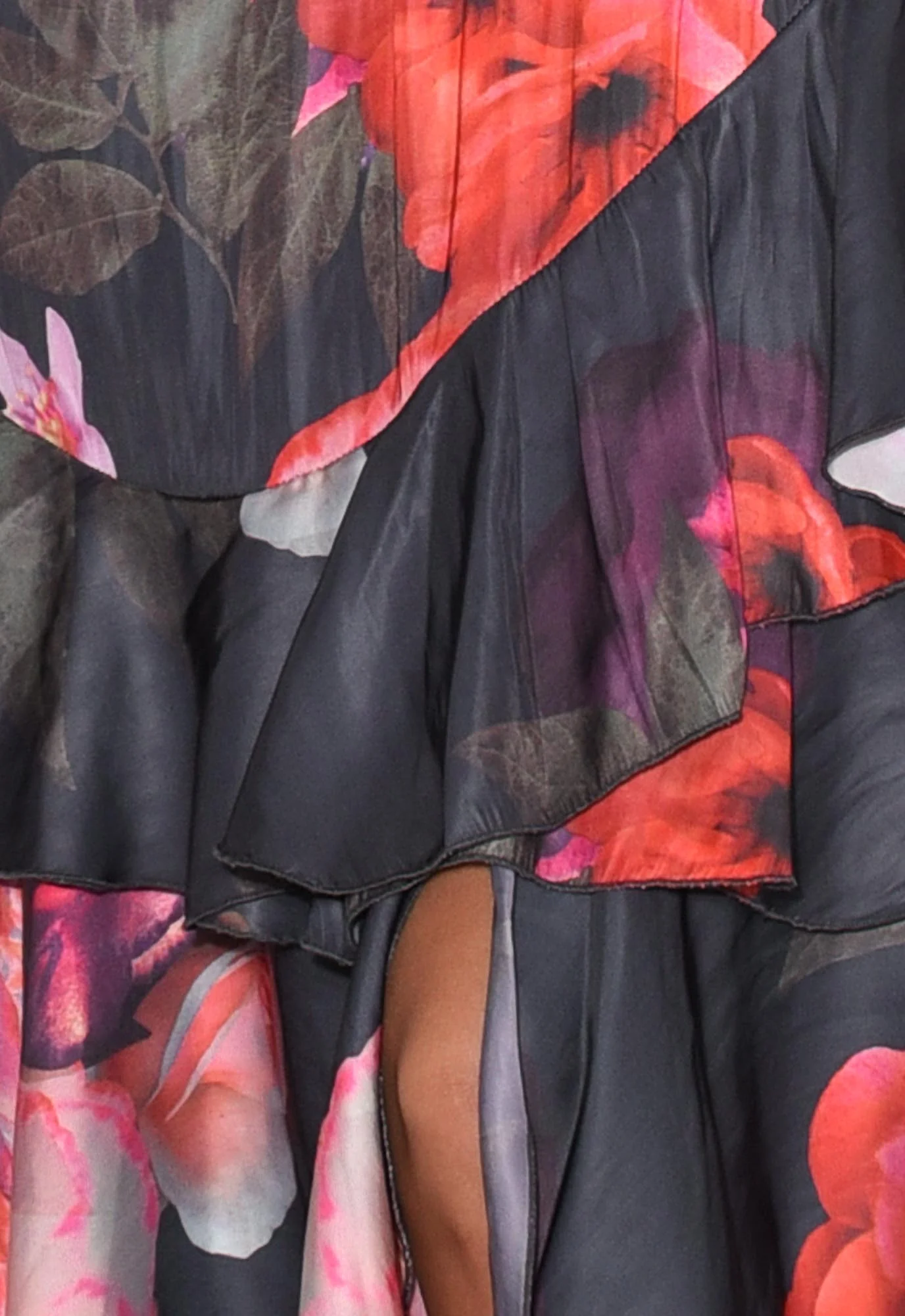 Enough Navy Floral Ruffle Skirt - Image 3