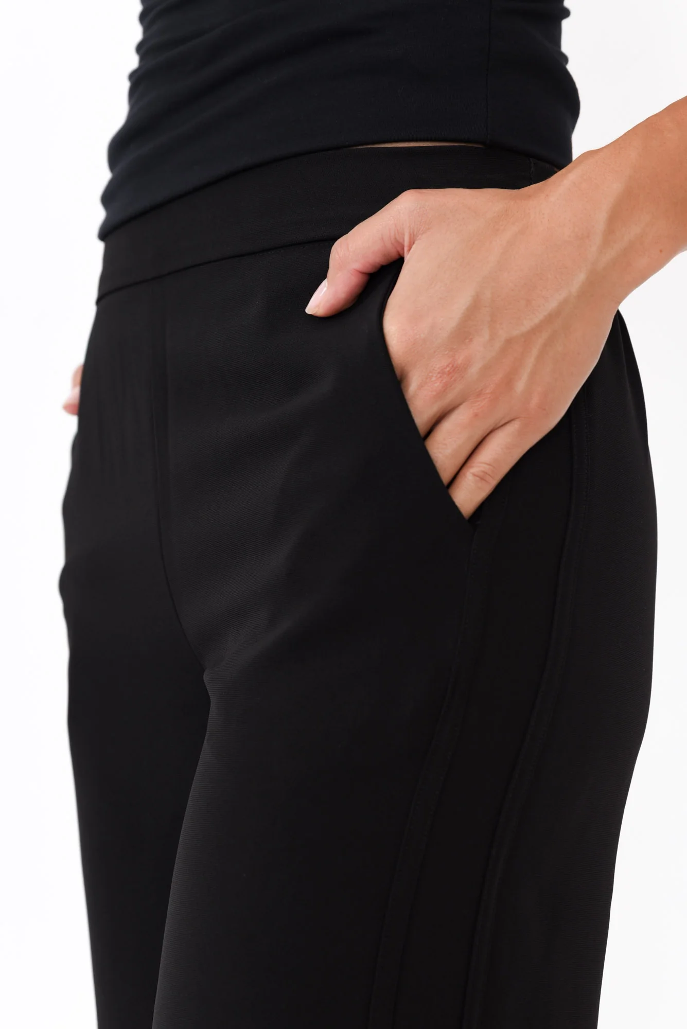 Estelle Black Wide Leg Pants - Image 4