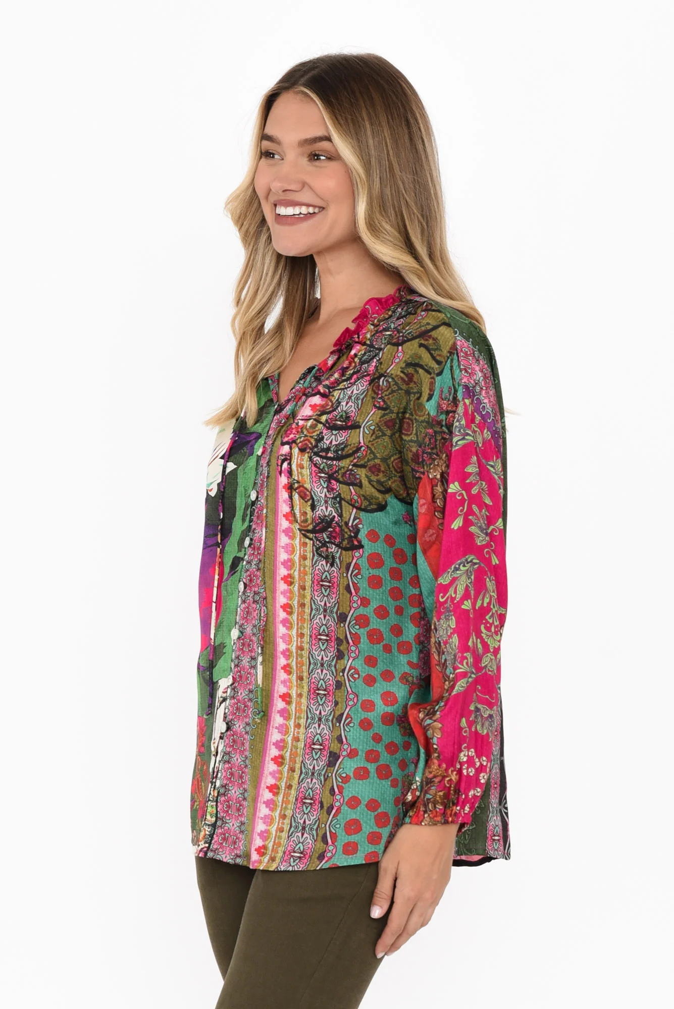 Fable Pink Floral Button Blouse - Image 3