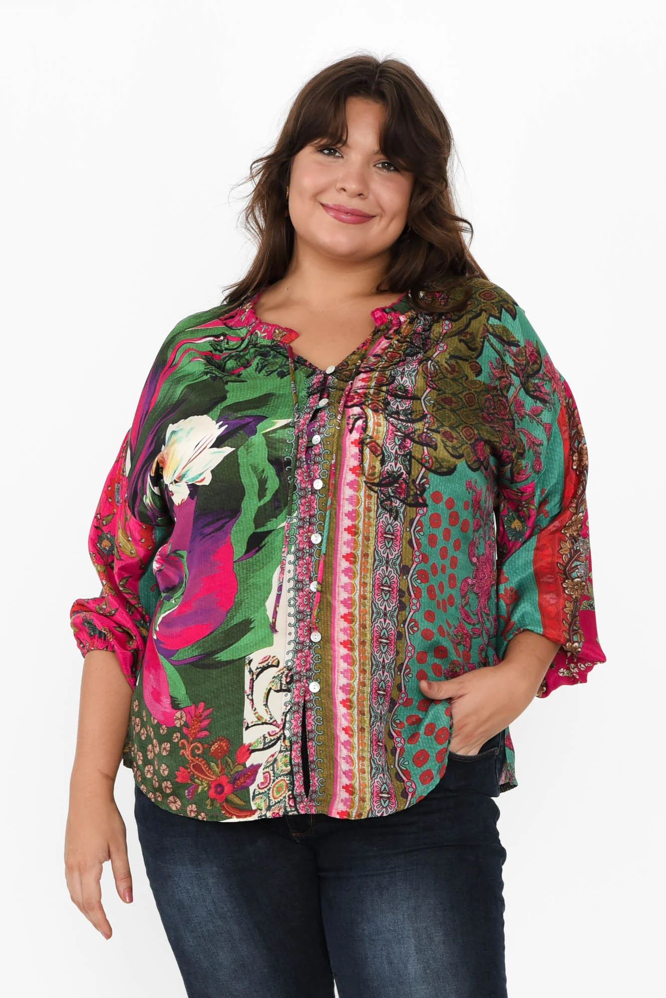 Fable Pink Floral Button Blouse - Image 6