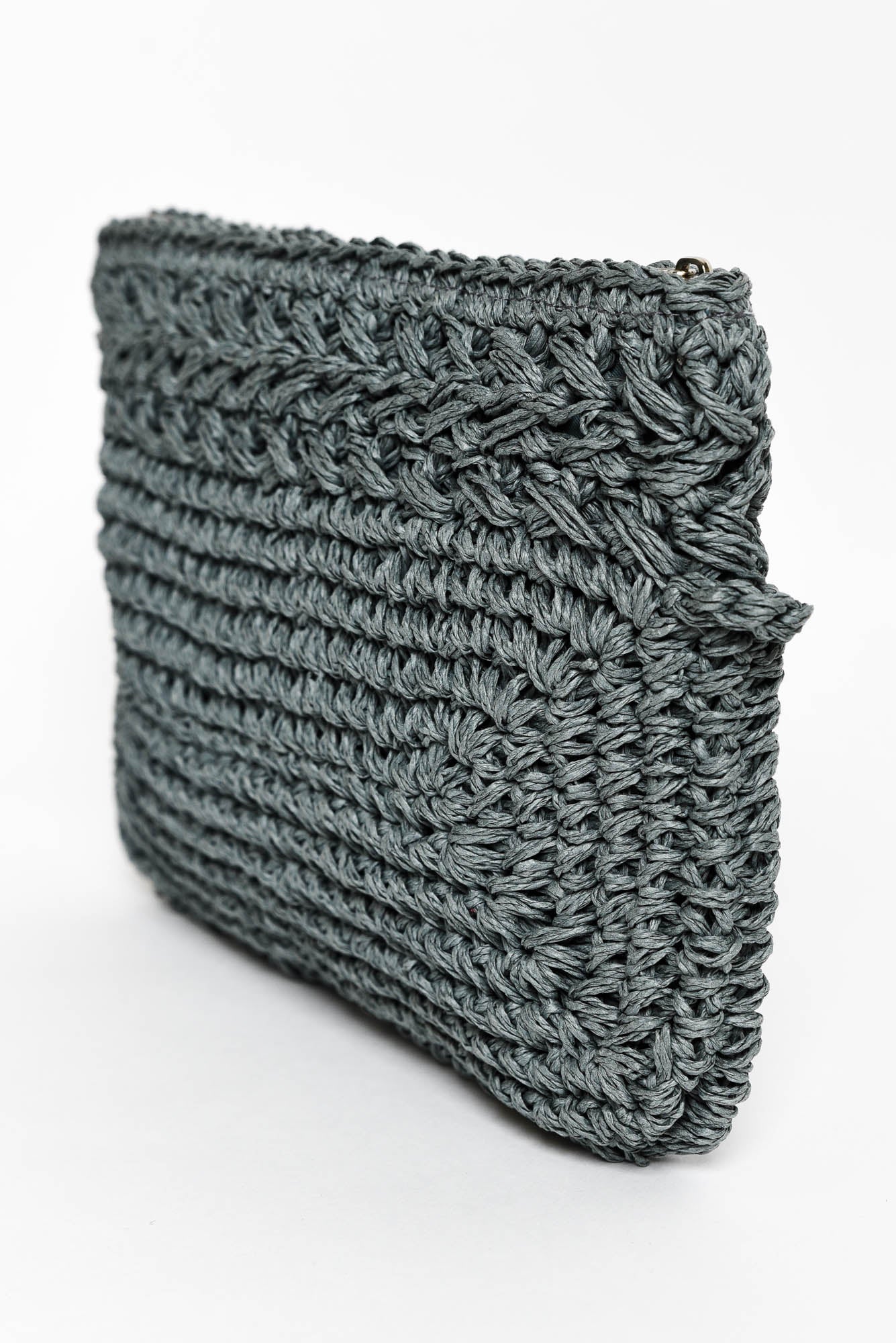 Felique Blue Straw Clutch - Image 3