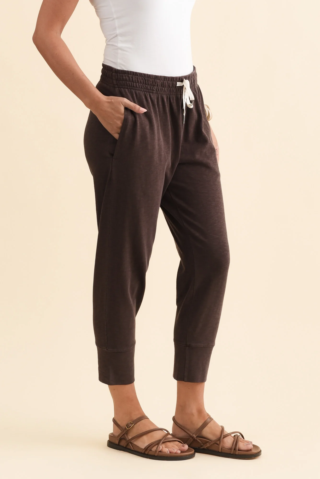 Fundamental Brunch Dark Brown Cotton Sweatpants - Image 4