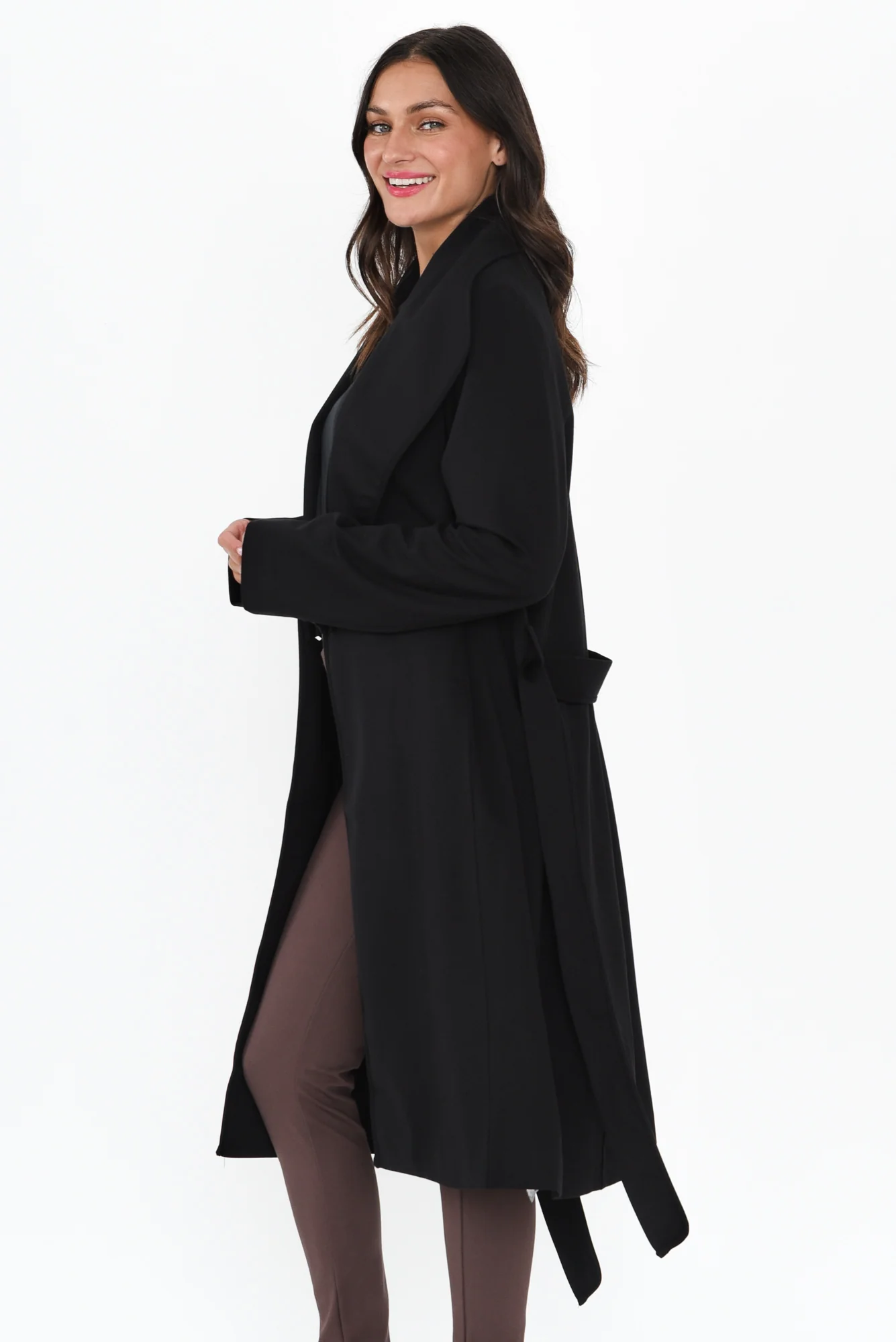 Gabriel Black Collared Coat - Image 4