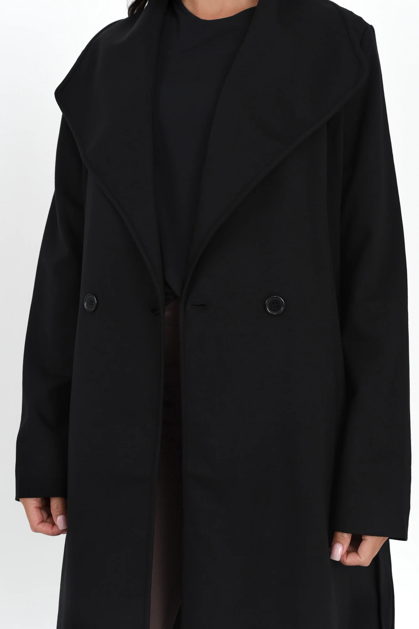 Gabriel Black Collared Coat - Image 6