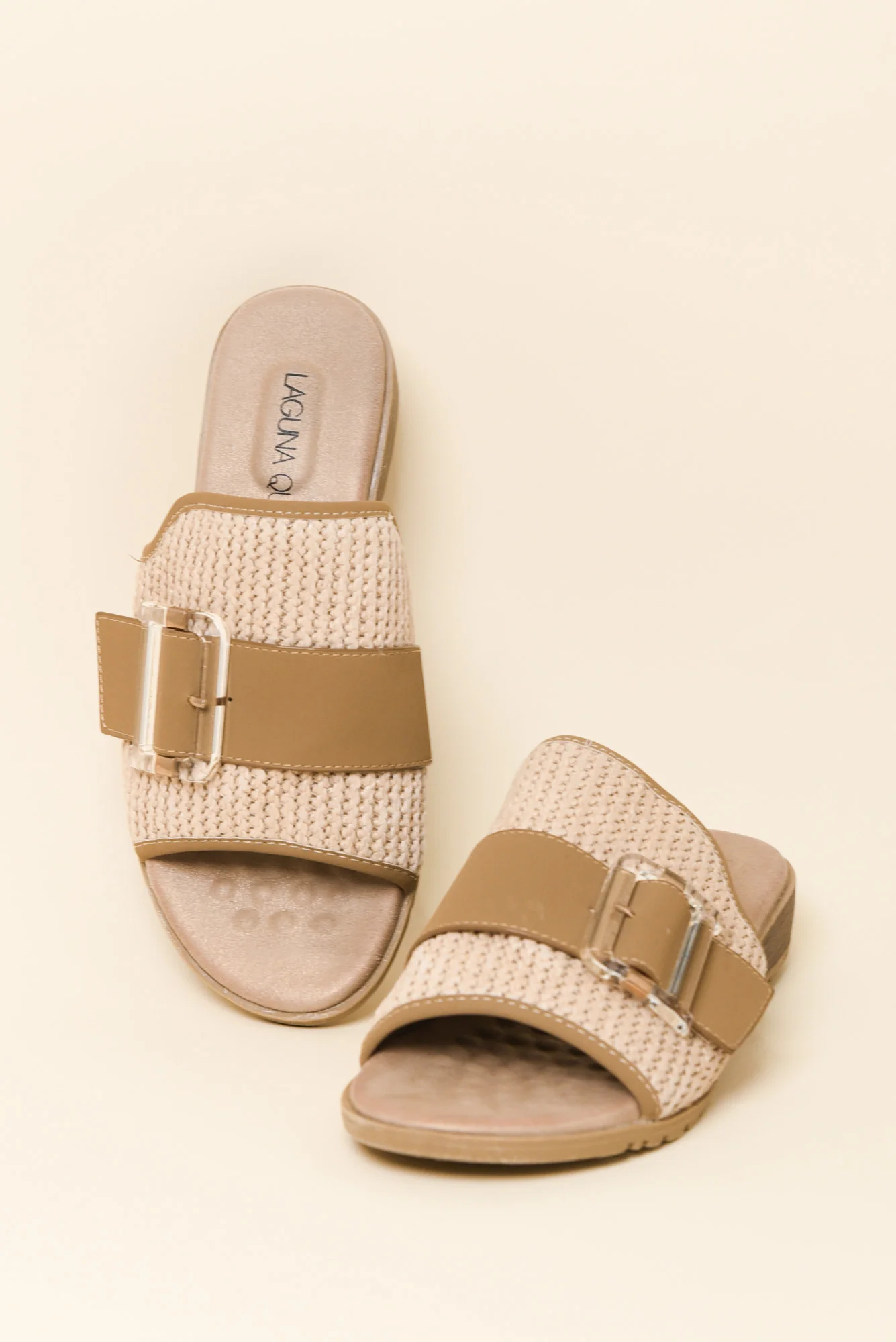 Givari Natural Buckle Woven Slide - Image 3