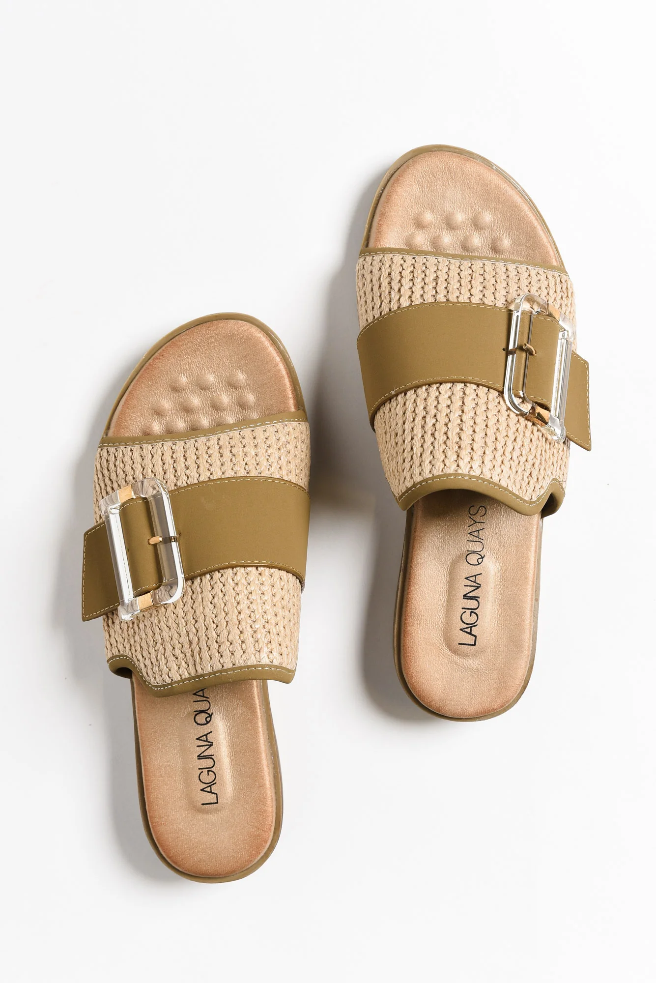 Givari Natural Buckle Woven Slide - Image 5