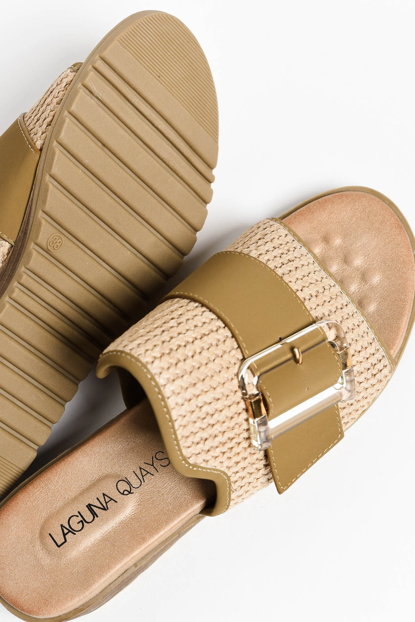 Givari Natural Buckle Woven Slide - Image 6