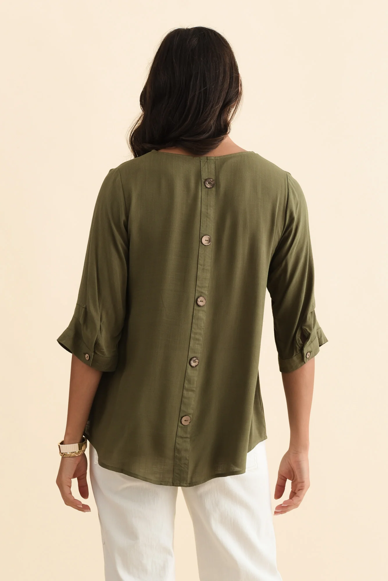 Gomez Khaki Button Top - Image 5