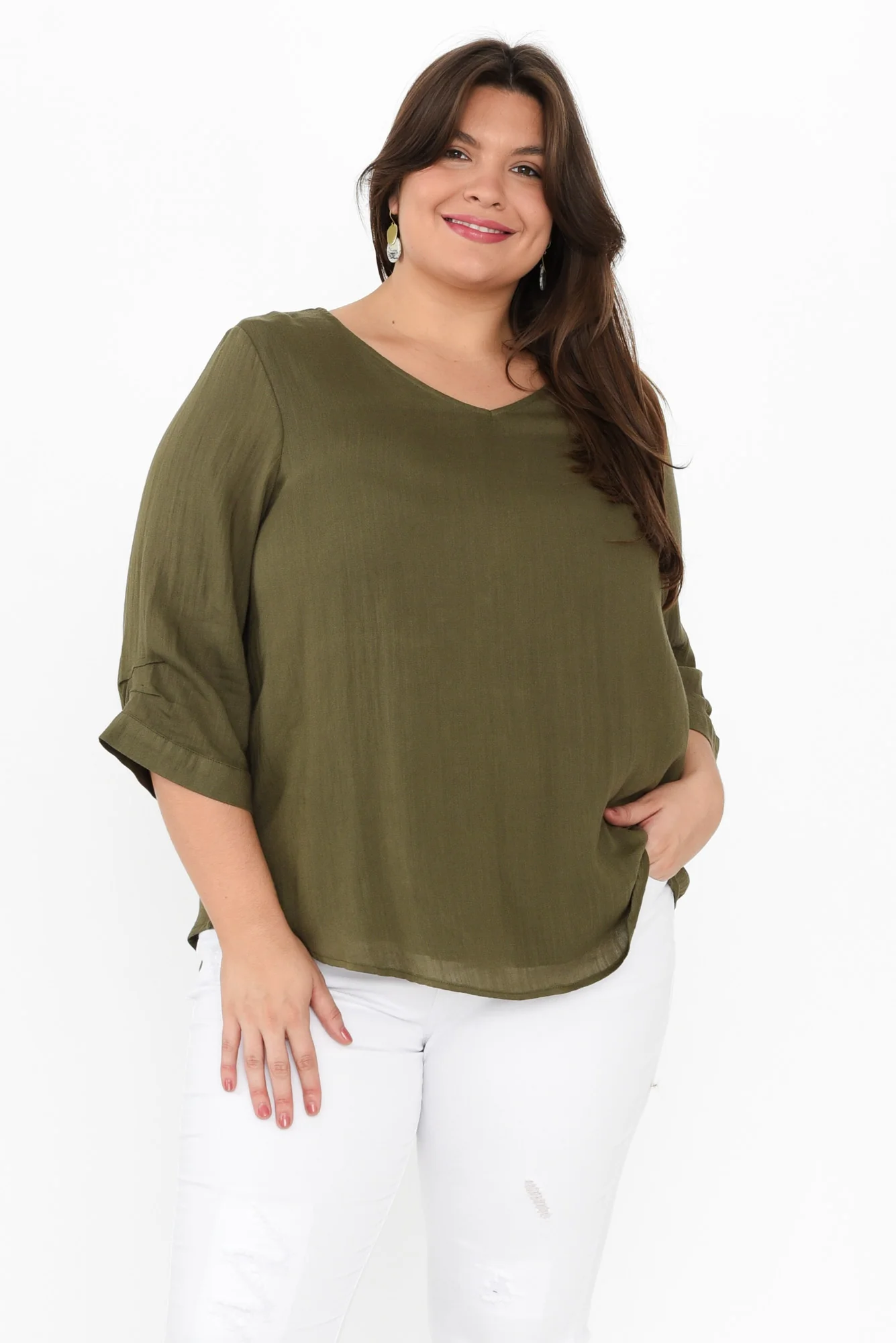 Gomez Khaki Button Top - Image 8