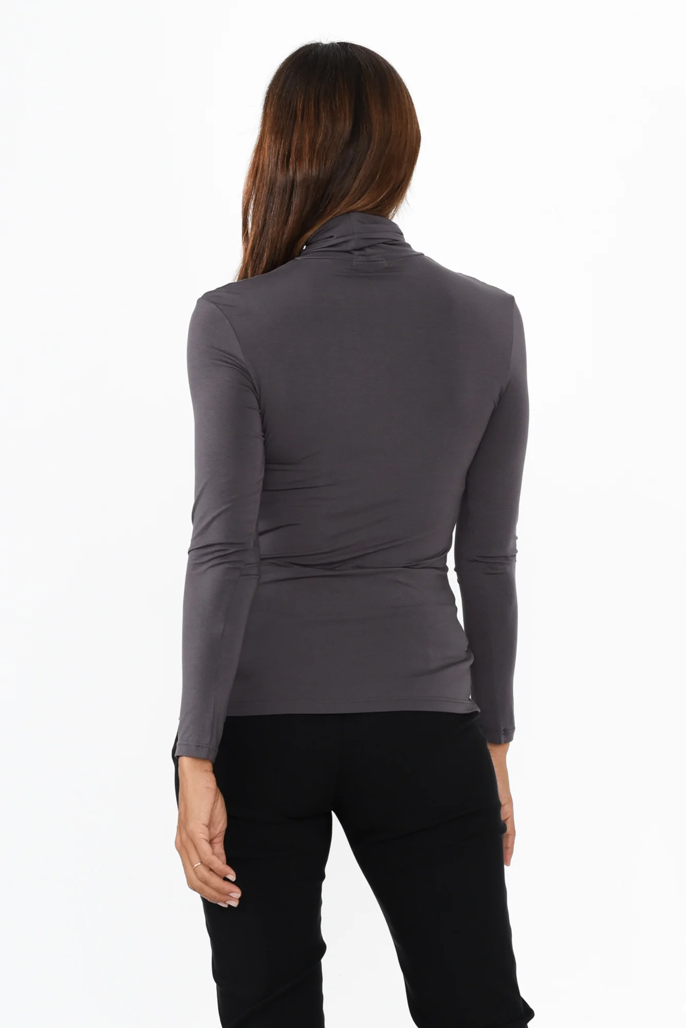 Graphite Micro Modal Turtleneck Top - Image 5