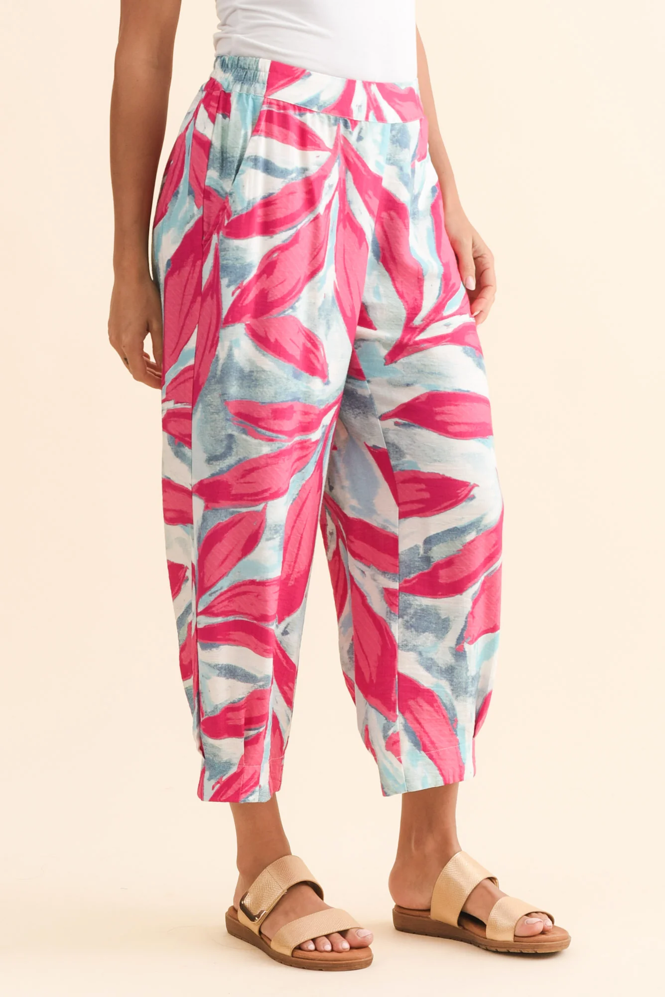 Hallie Pink Leaf Pocket Pants - Image 3
