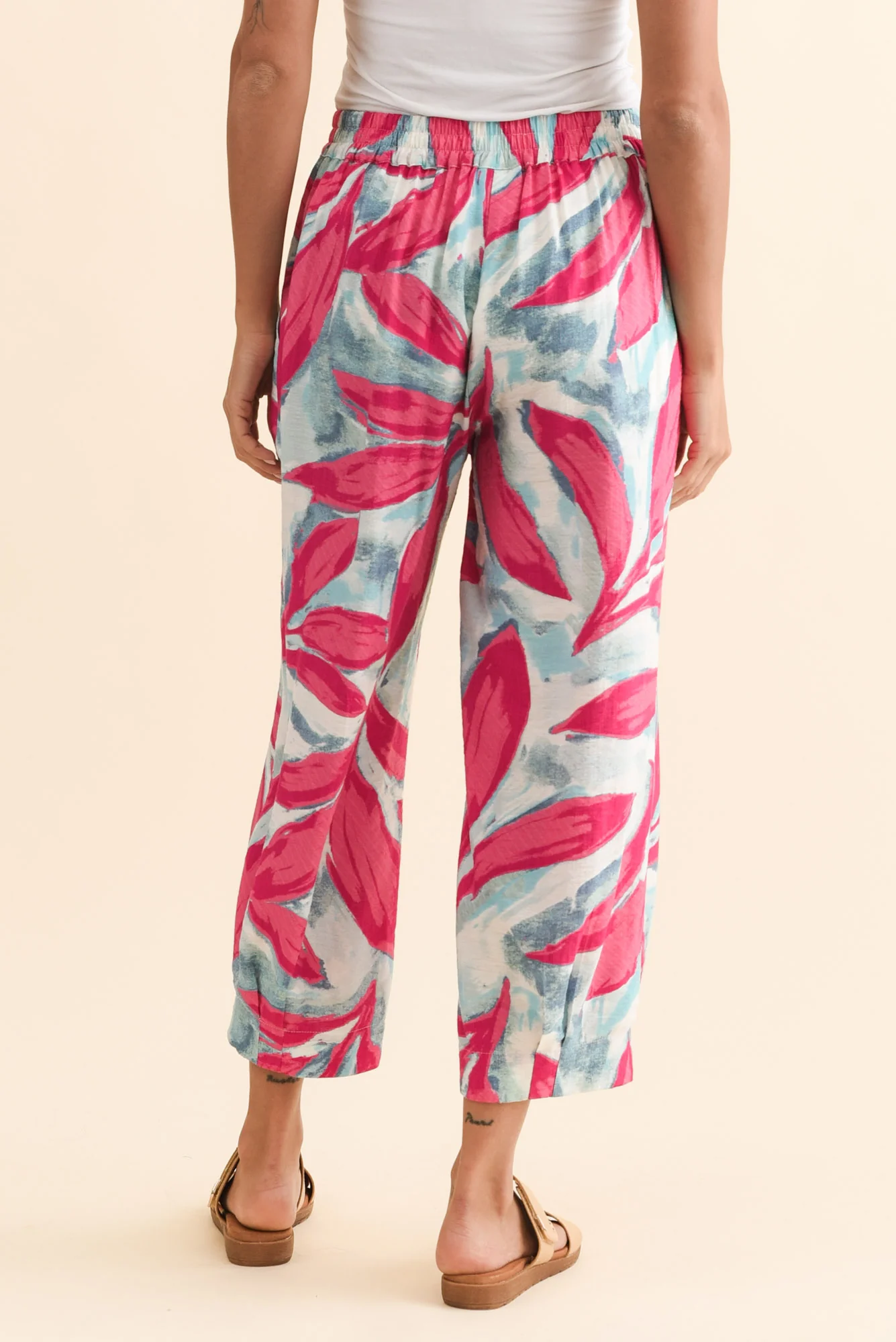 Hallie Pink Leaf Pocket Pants - Image 4