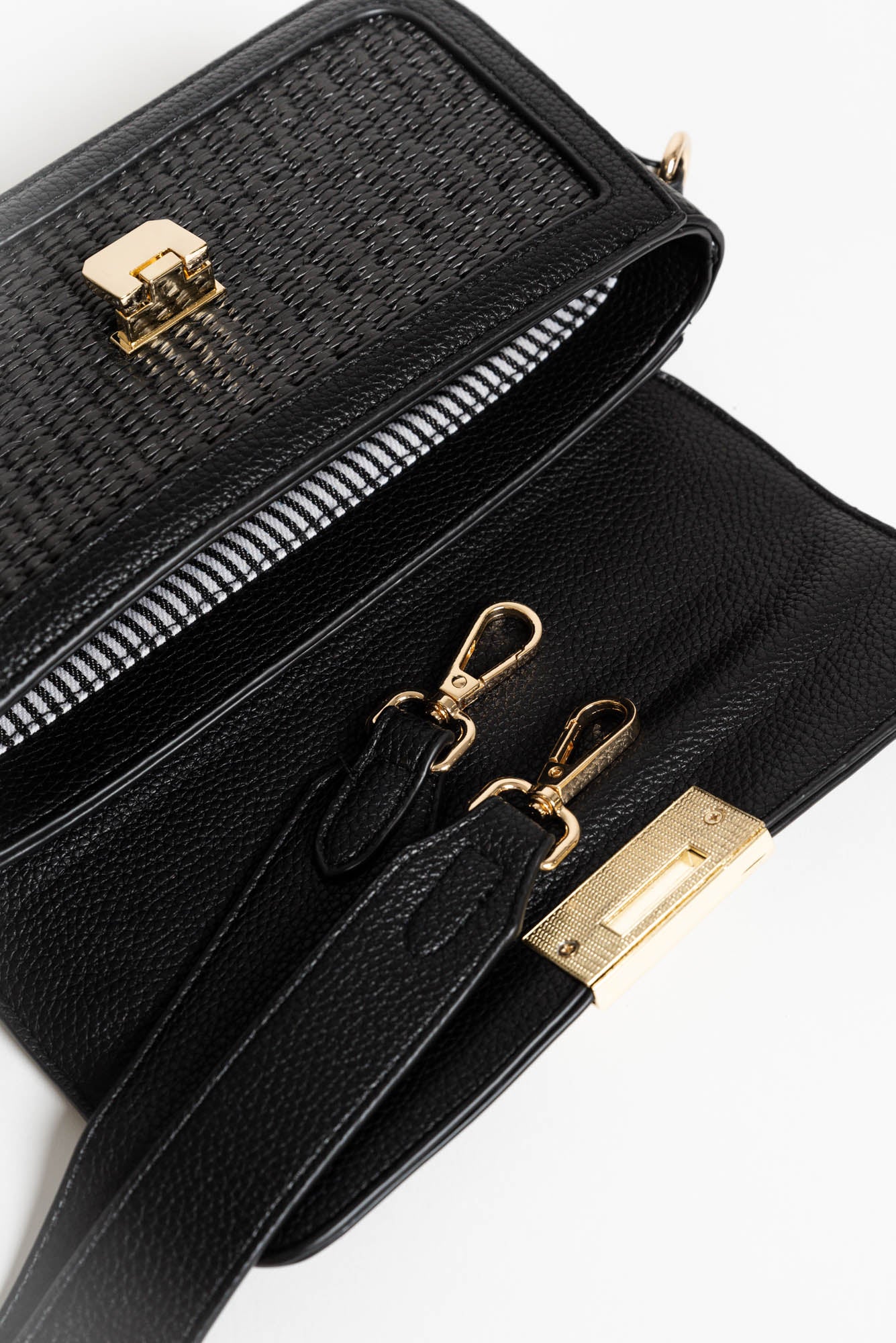 Hattie Black Weave Crossbody Bag - Image 4