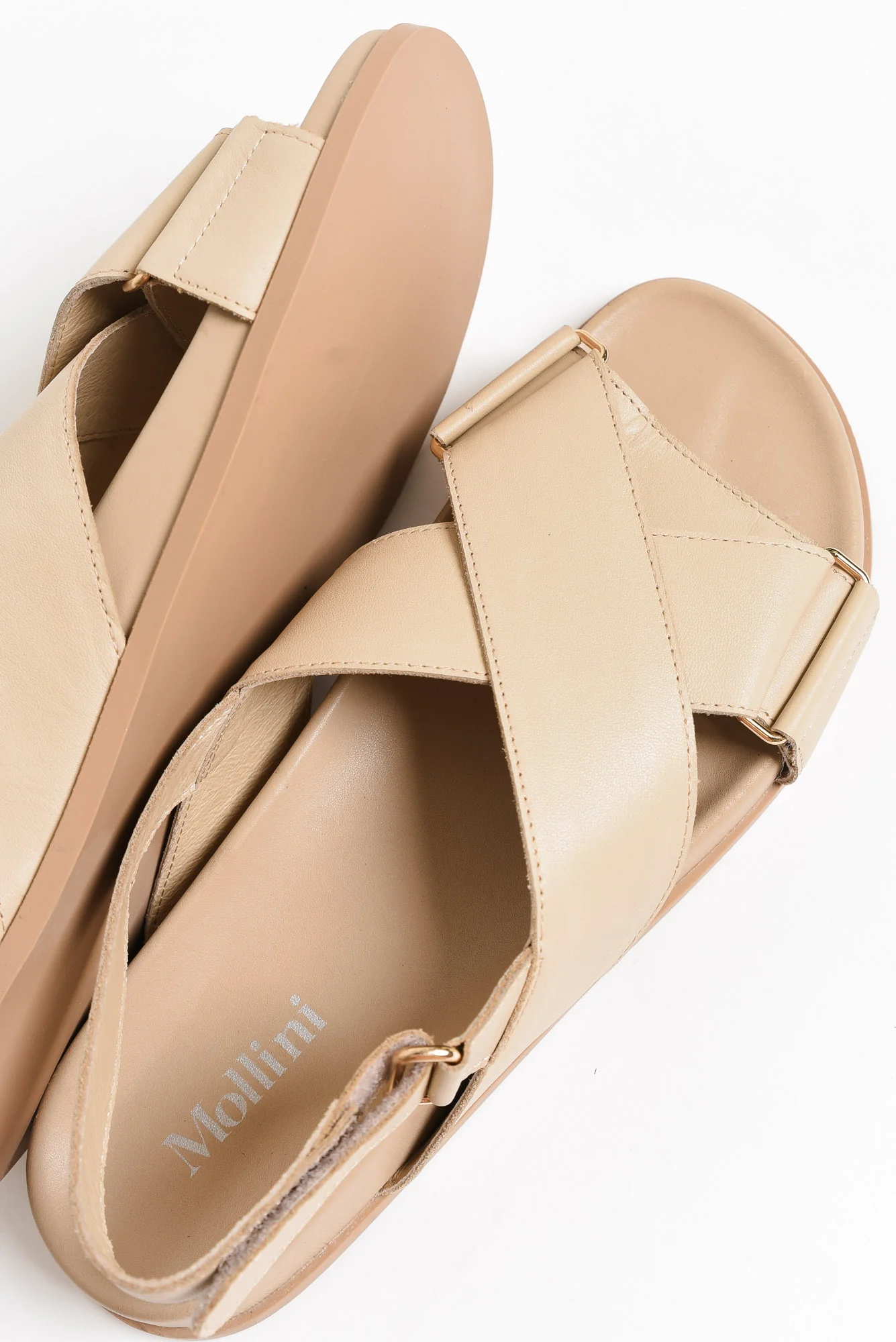 Haylow Stone Leather Crossover Sandal - Image 4