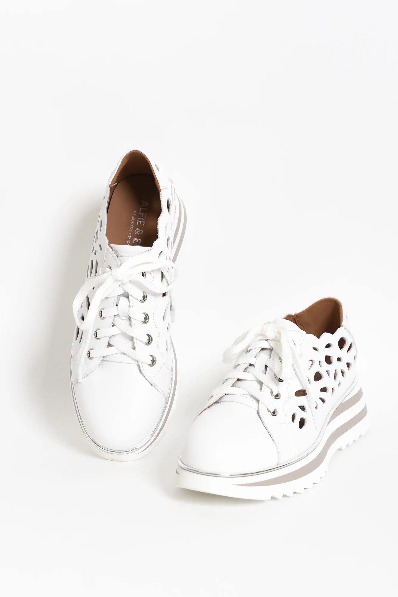 Holiday White Leather Platform Sneaker - Image 3