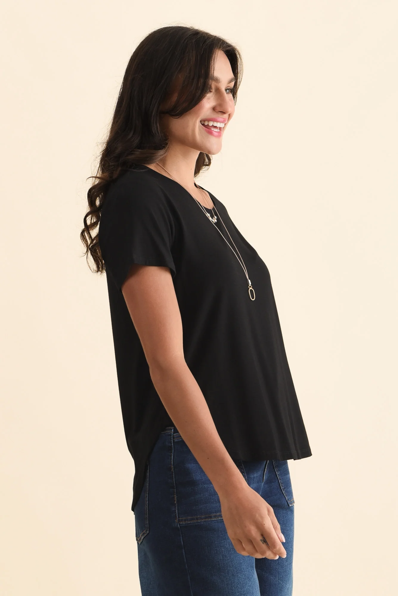 Janis Black Bamboo Tee - Image 3