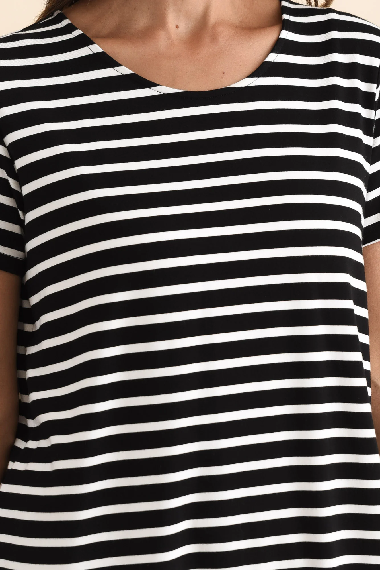 Janis Black Stripe Bamboo Tee - Image 6