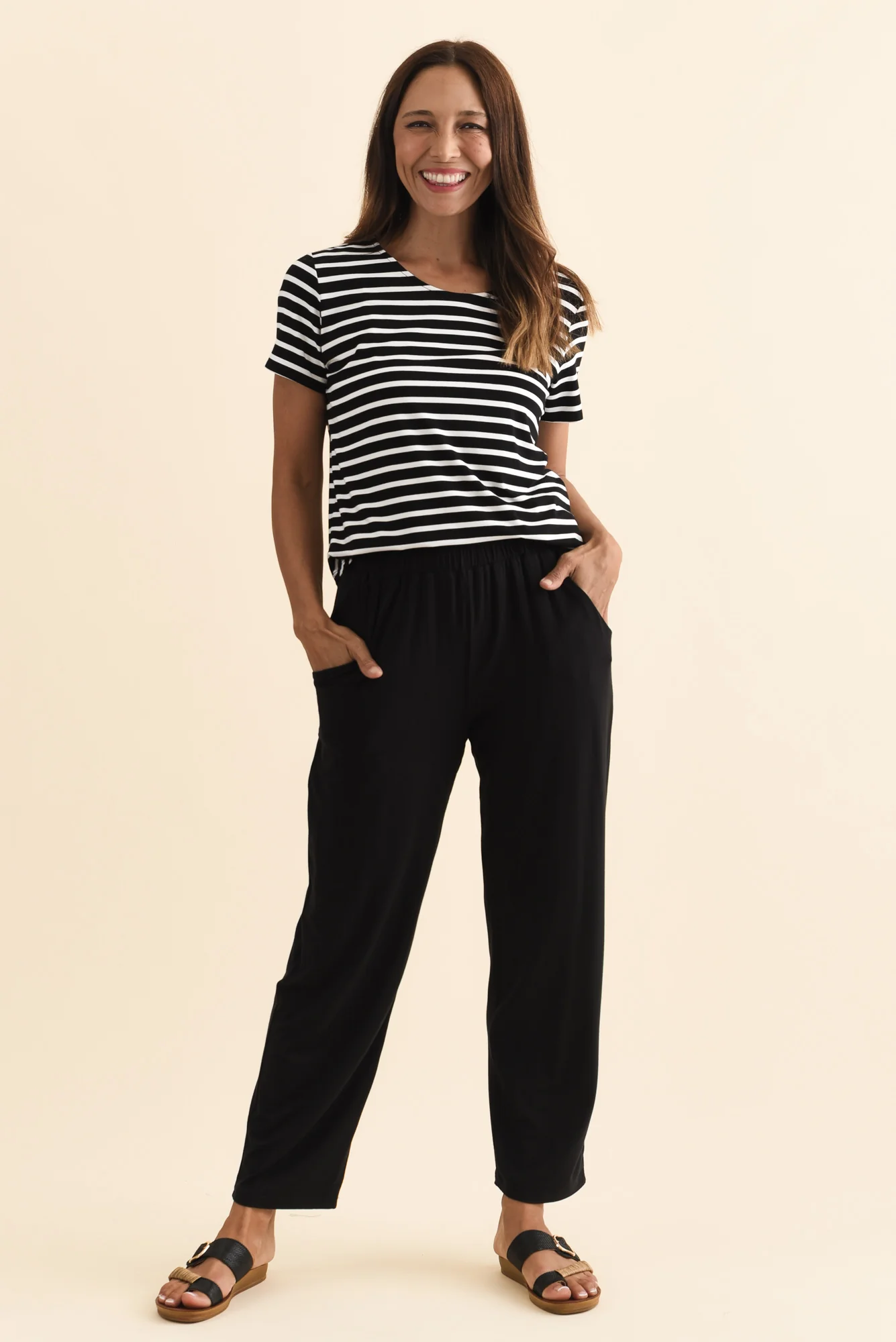 Janis Black Stripe Bamboo Tee - Image 8