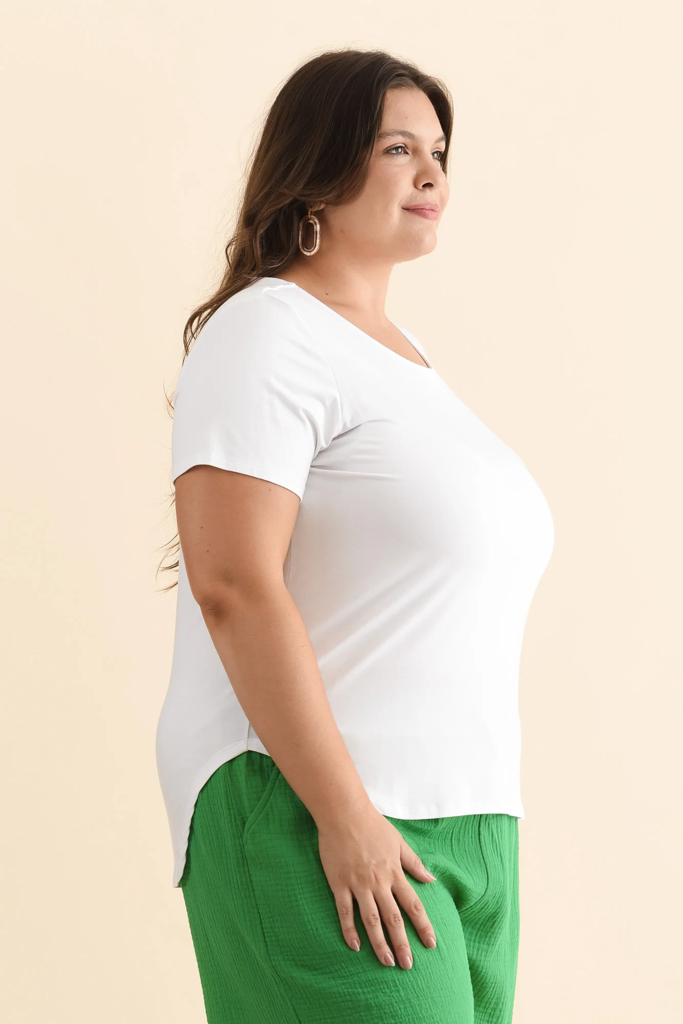 Janis White Bamboo Tee - Image 10