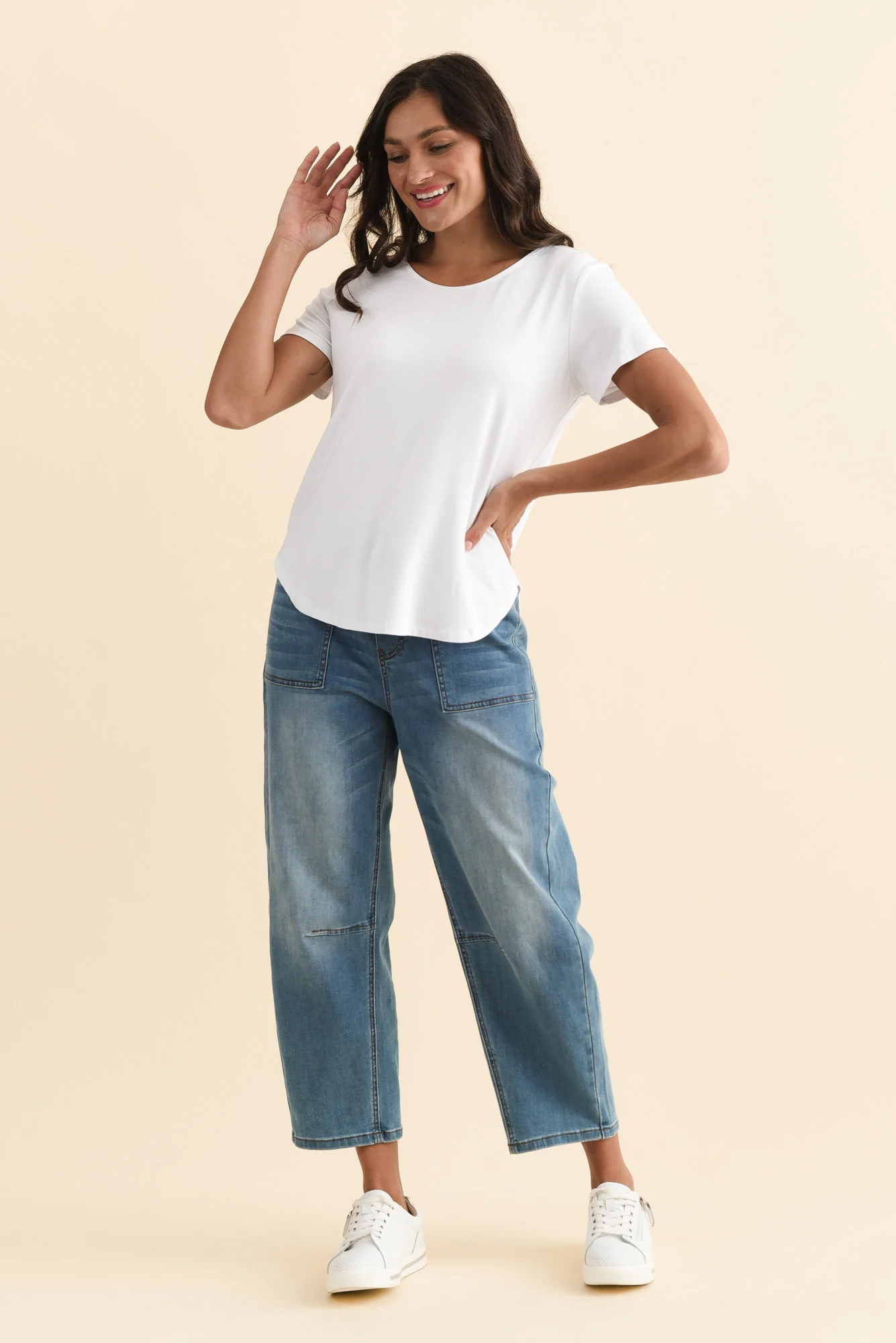 Janis White Bamboo Tee - Image 3