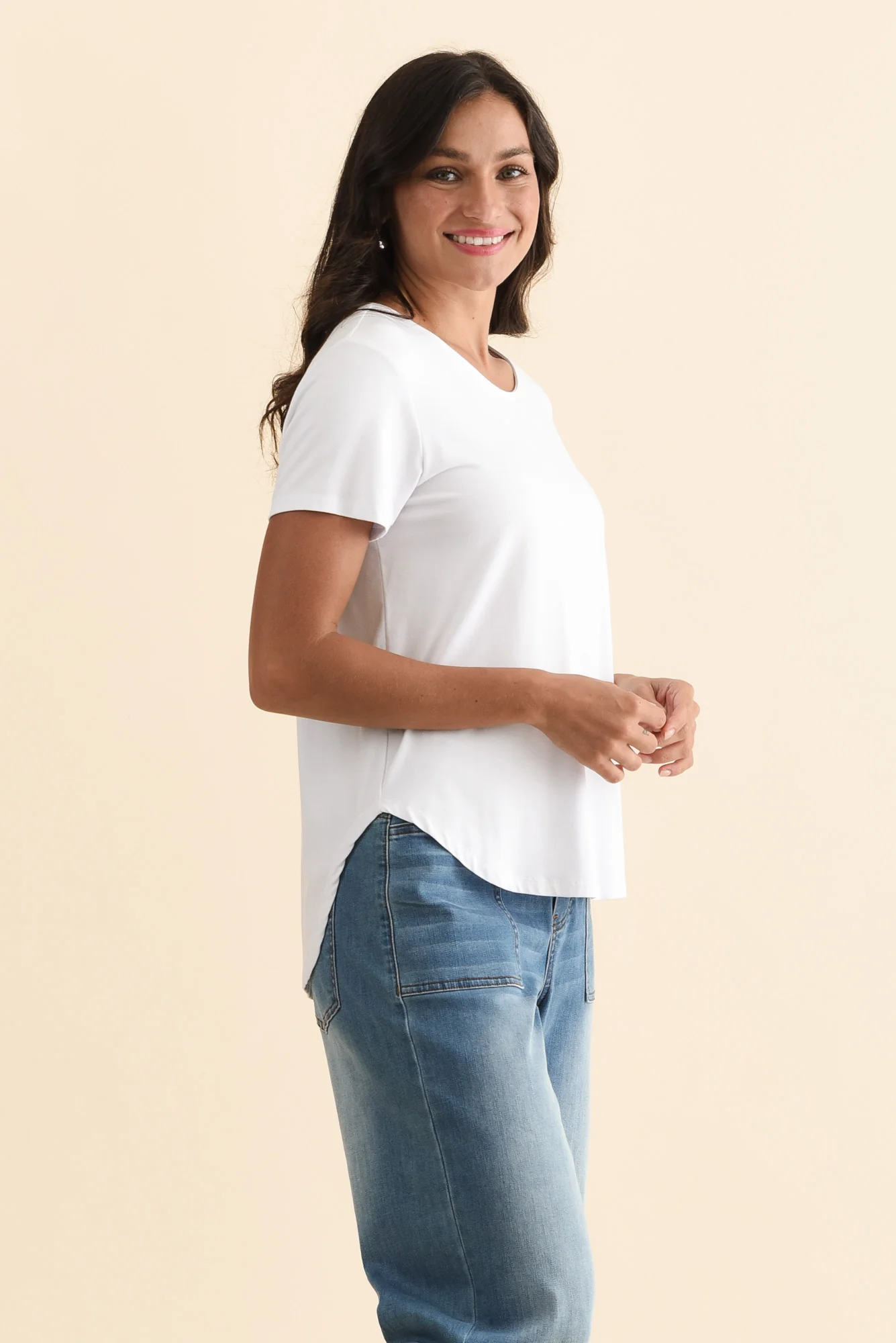 Janis White Bamboo Tee - Image 4