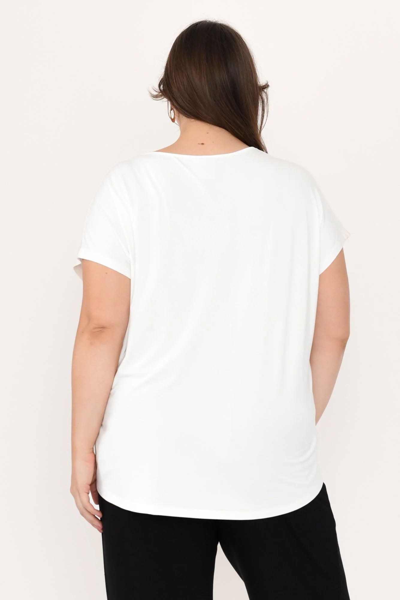 Jenner White V Neck Tee - Image 10