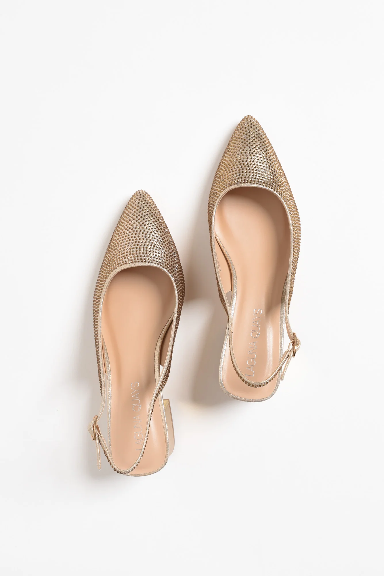 Jester Gold Diamante Slingback Heel - Image 4