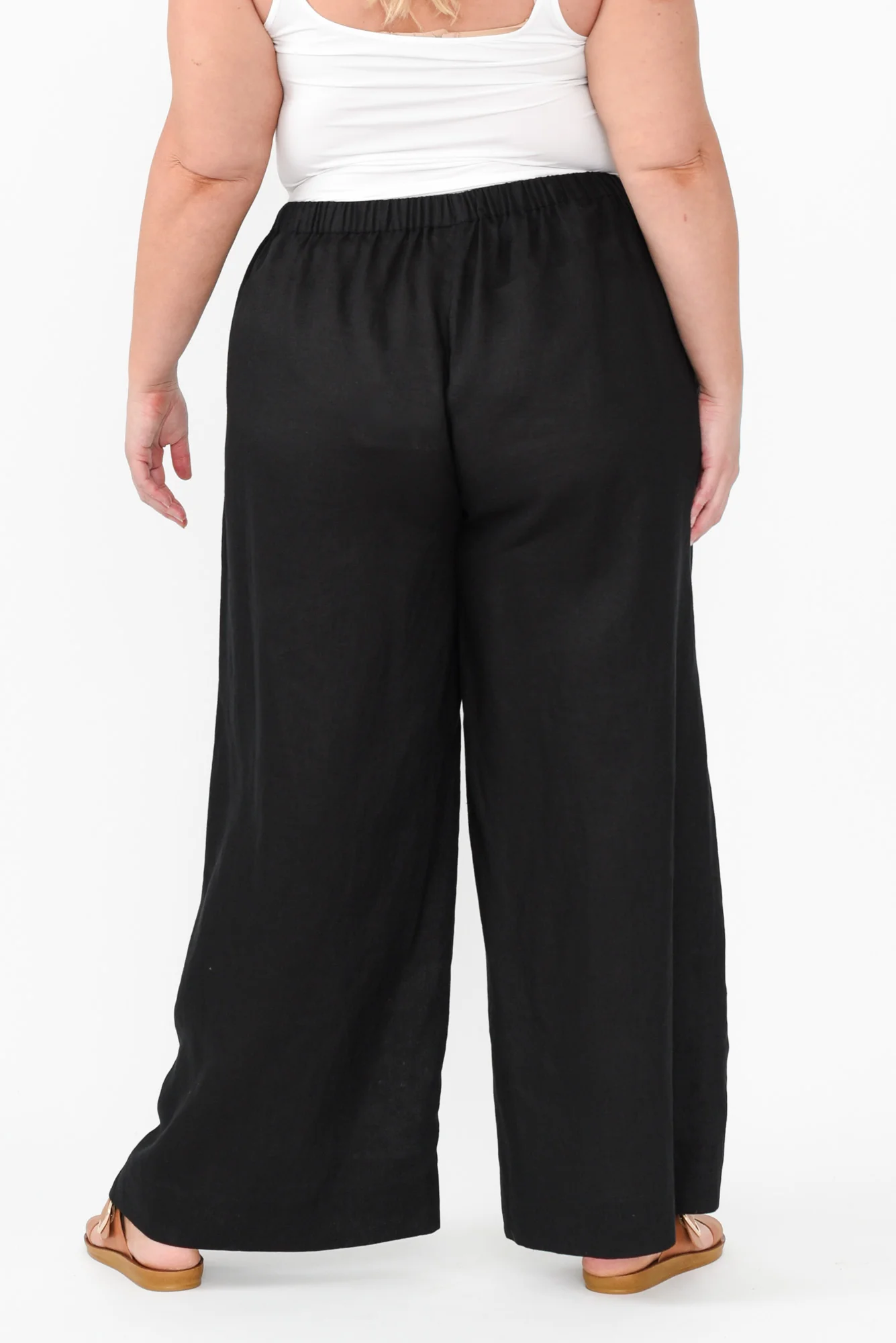 Jimmie Black Linen Tie Pants - Image 11