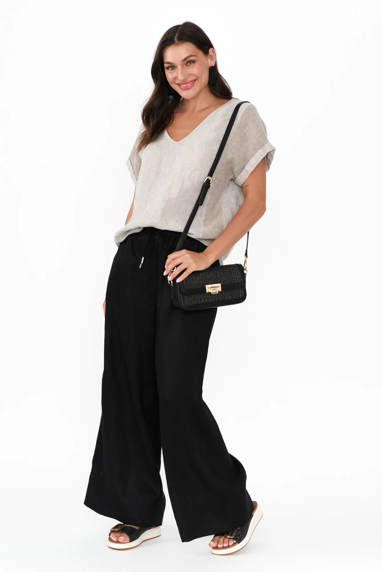 Jimmie Black Linen Tie Pants - Image 4